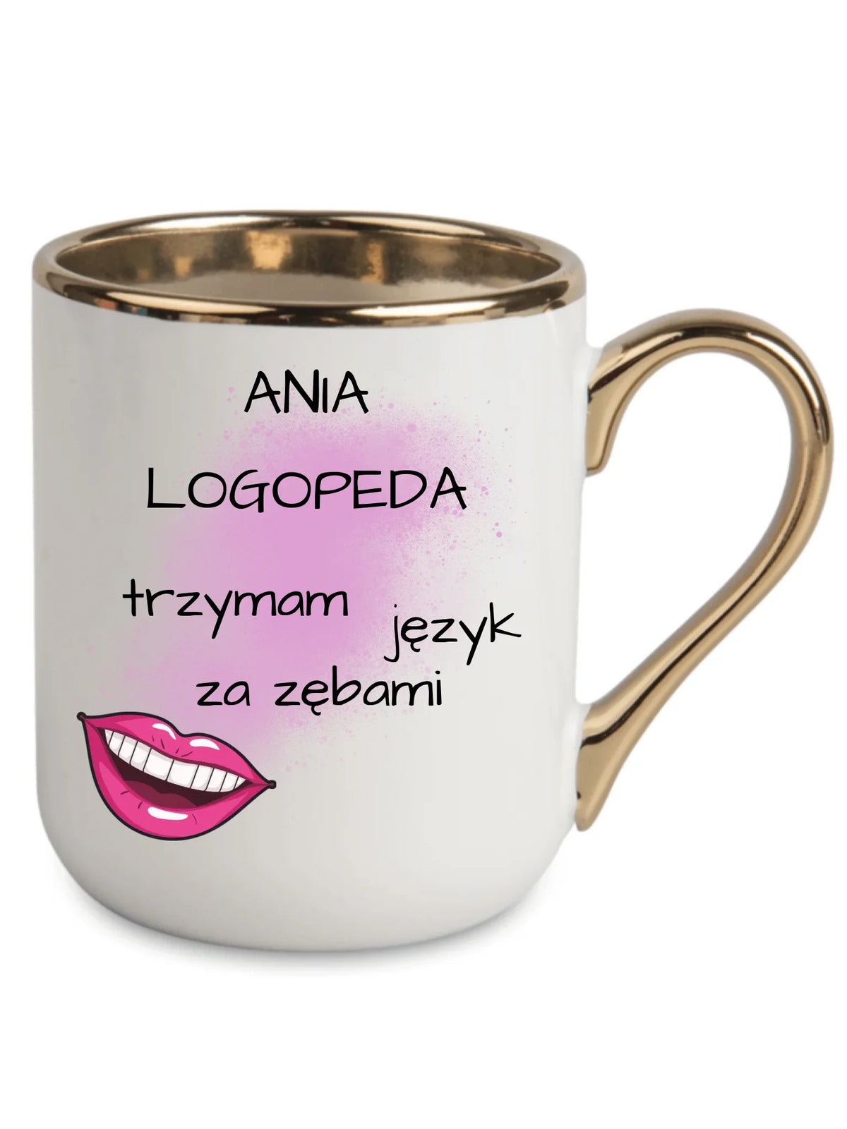 Logopeda | Kubek elegant z imieniem na prezent dla logopedy N24