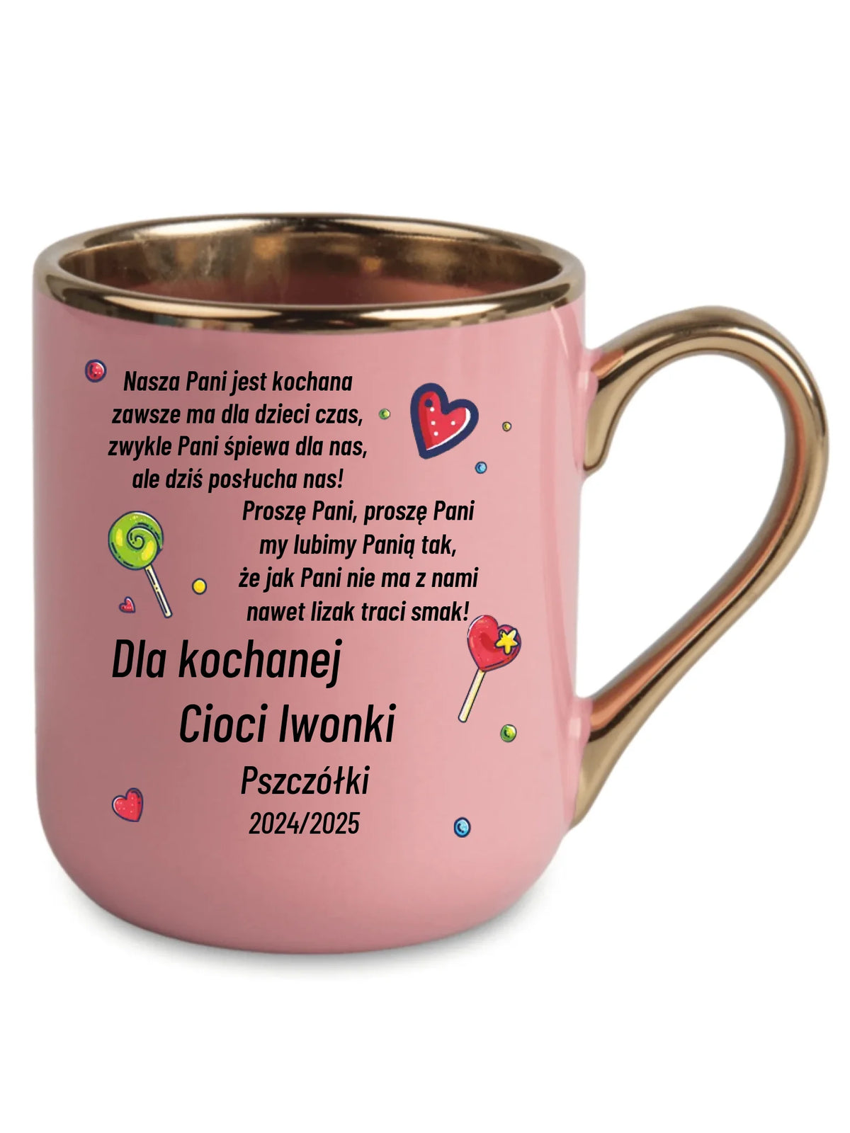 Kubek elegant z wierszykiem dla przedszkolanki na prezent Zakończenie Przedszkola N16