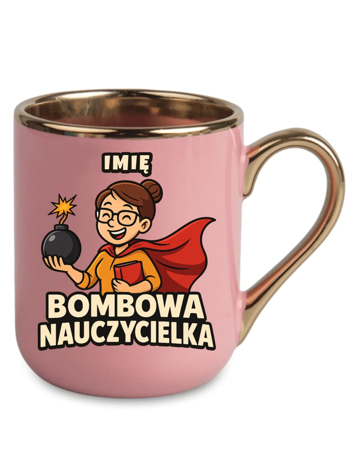 Bombowa nauczycielka | Kubek elegant z imieniem na prezent N25