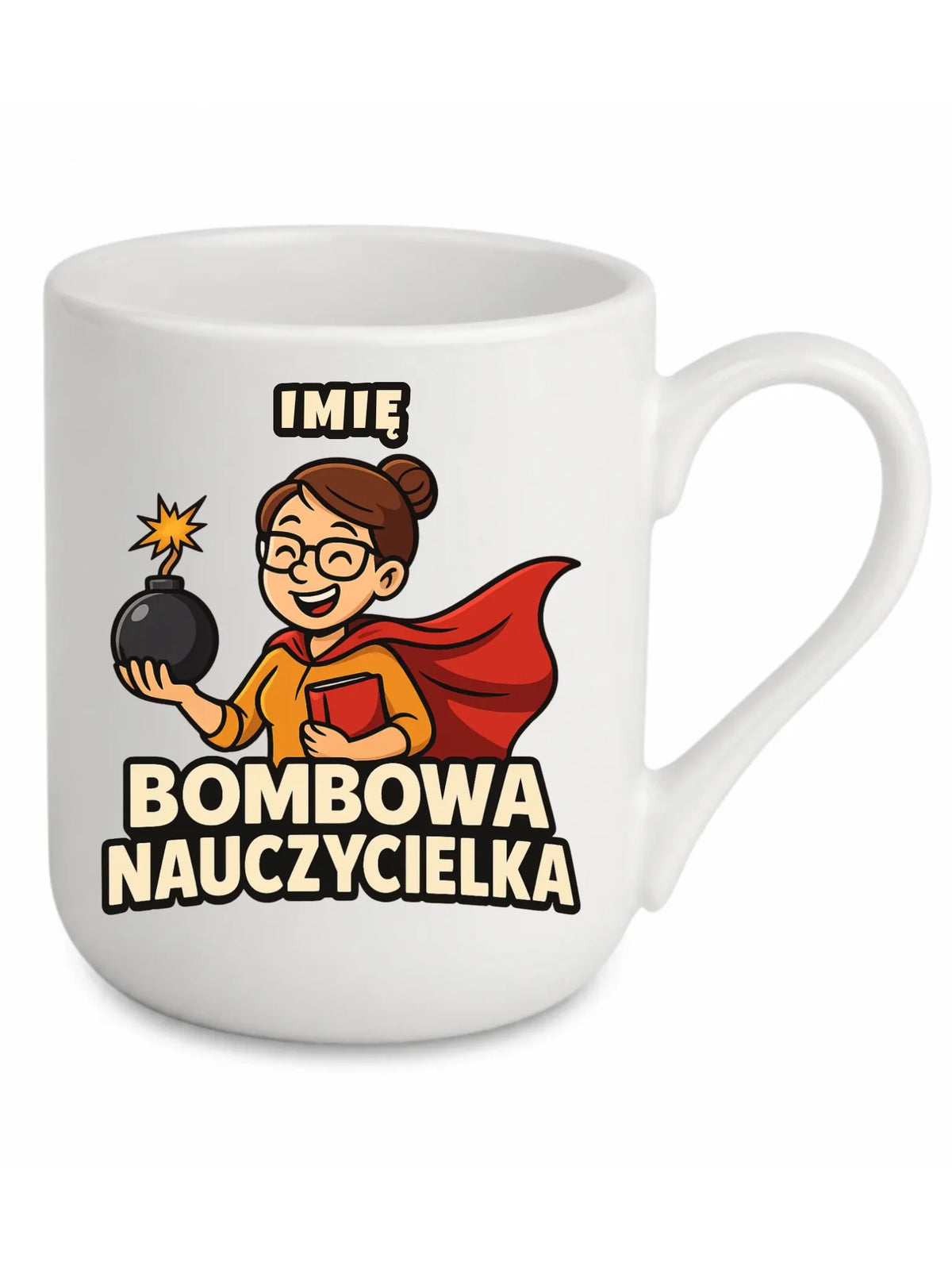Bombowa nauczycielka | Kubek elegant z imieniem na prezent N25