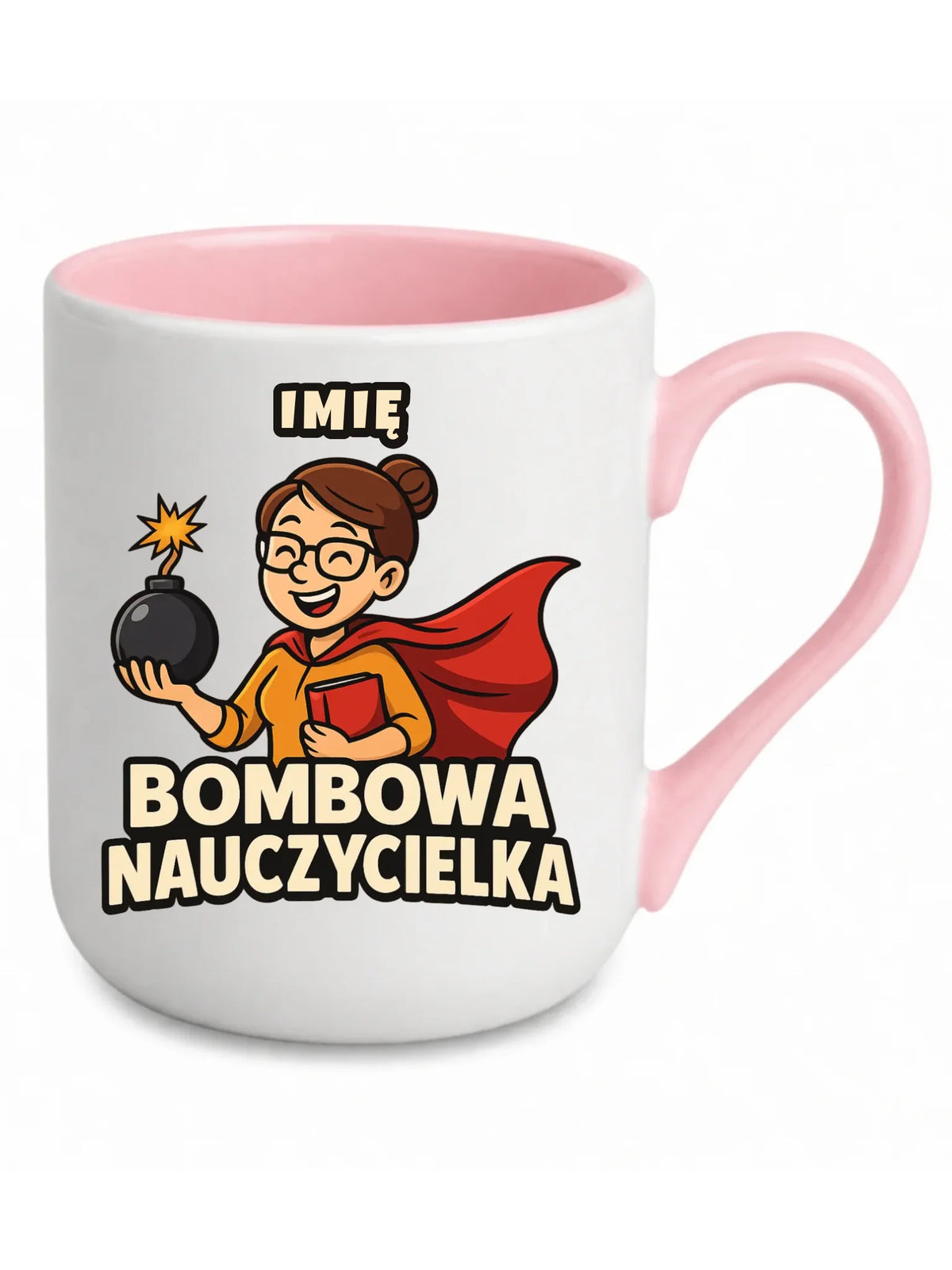 Bombowa nauczycielka | Kubek elegant z imieniem na prezent N25