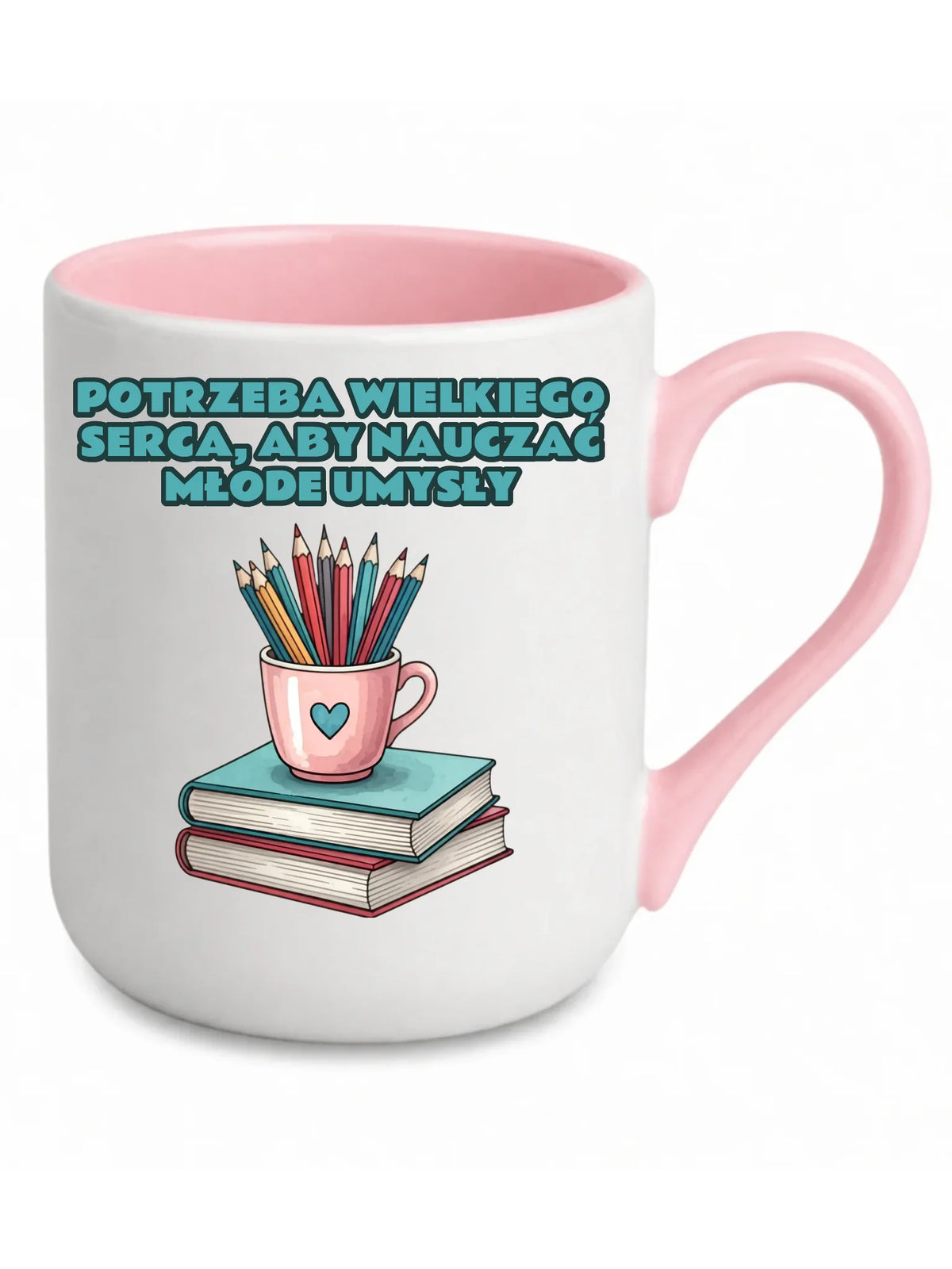 Potrzeba wielkiego serca, by nauczać młode umysły | Kubek elegant dla nauczyciela N13
