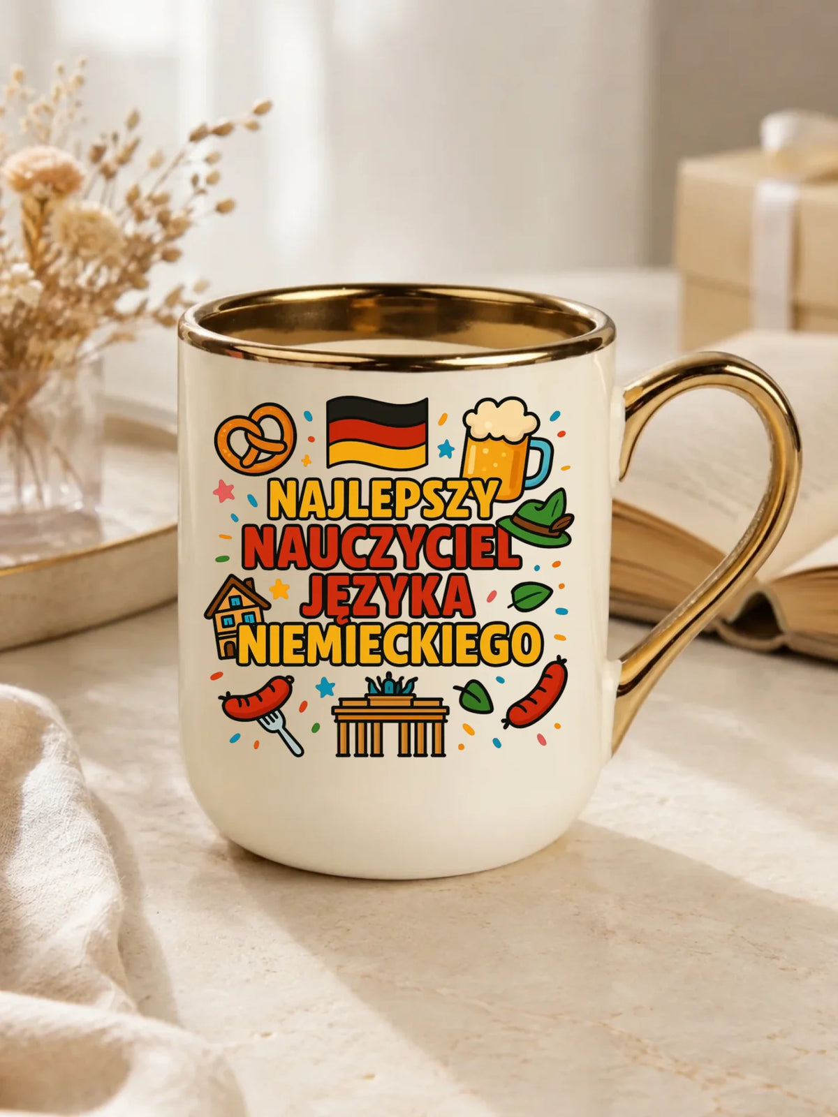 Najlepszy nauczyciel języka niemieckiego | Kubek elegant na prezent N54