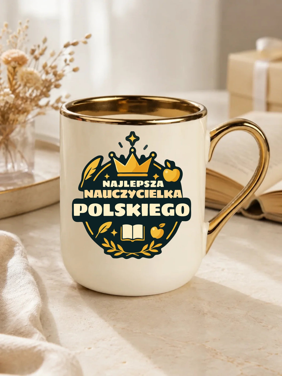 Najlepsza nauczycielka języka polskiego | Kubek elegant prezent dla polonistki N41