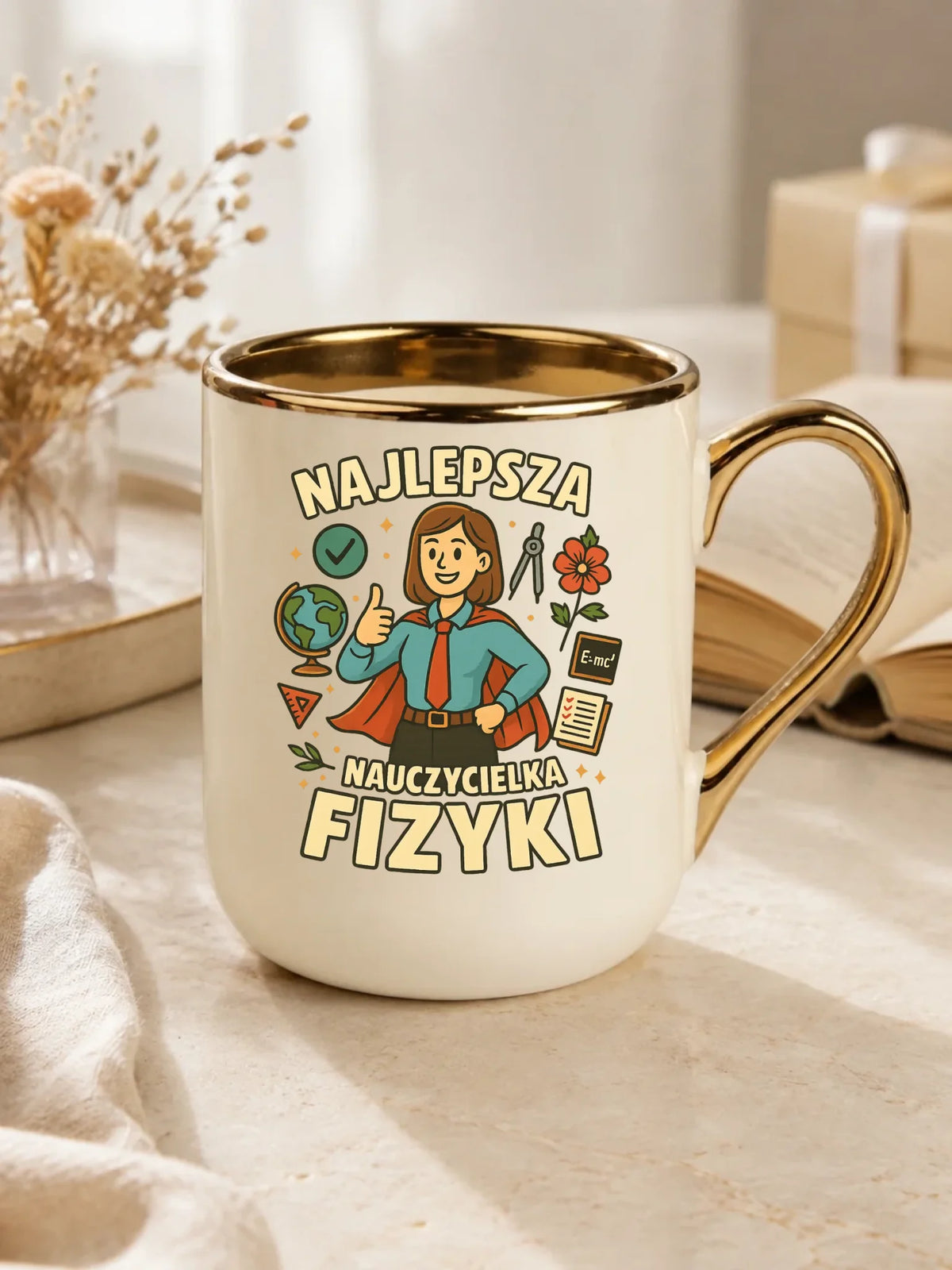 Najlepsza nauczycielka fizyki | Kubek elegant na prezent N23