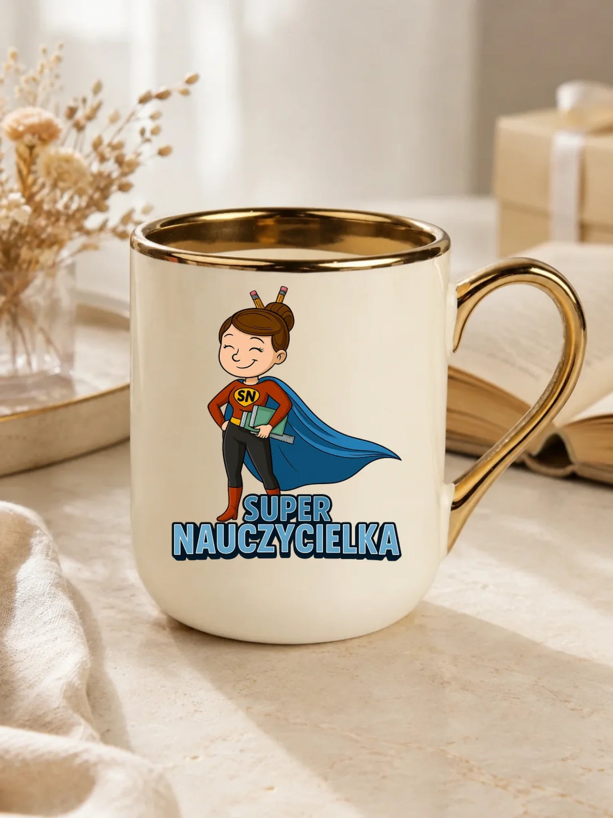 Super Nauczycielka | Kubek elegant dla nauczycielki na prezent N08