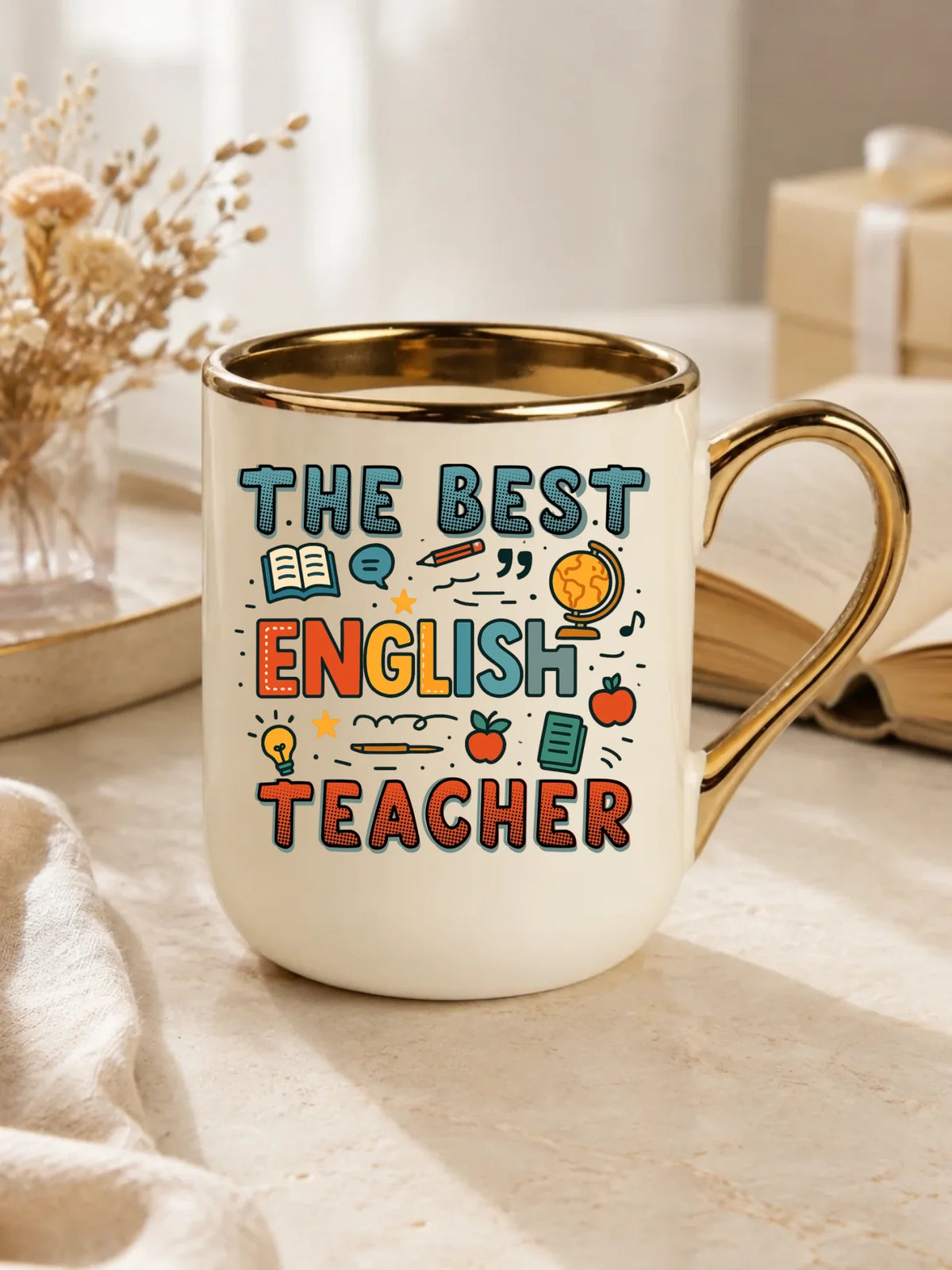 The best english teacher | Kubek elegant dla nauczyciela angielskiego N53