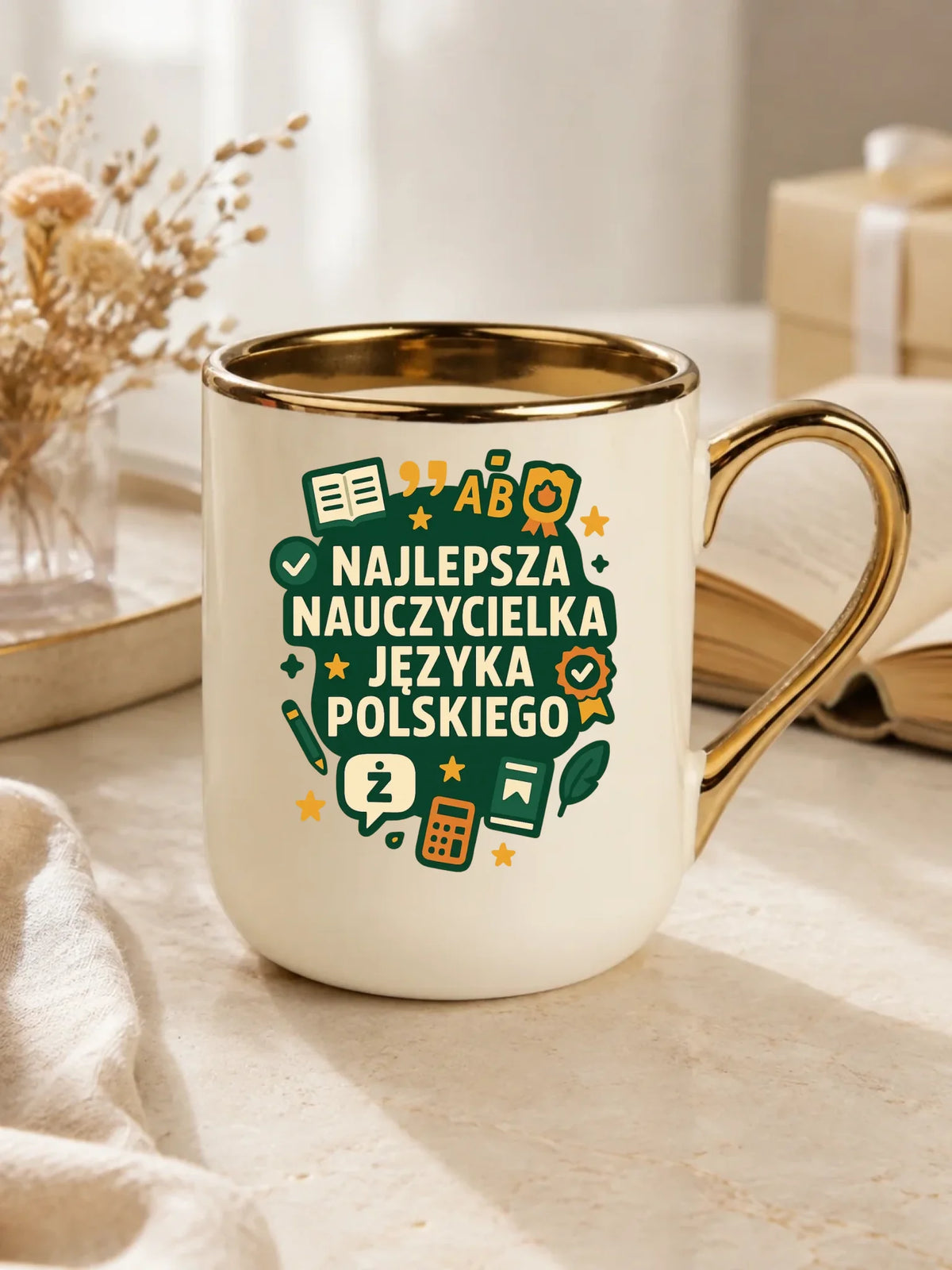 Najlepsza nauczycielka języka polskiego | Kubek elegant na prezent N75