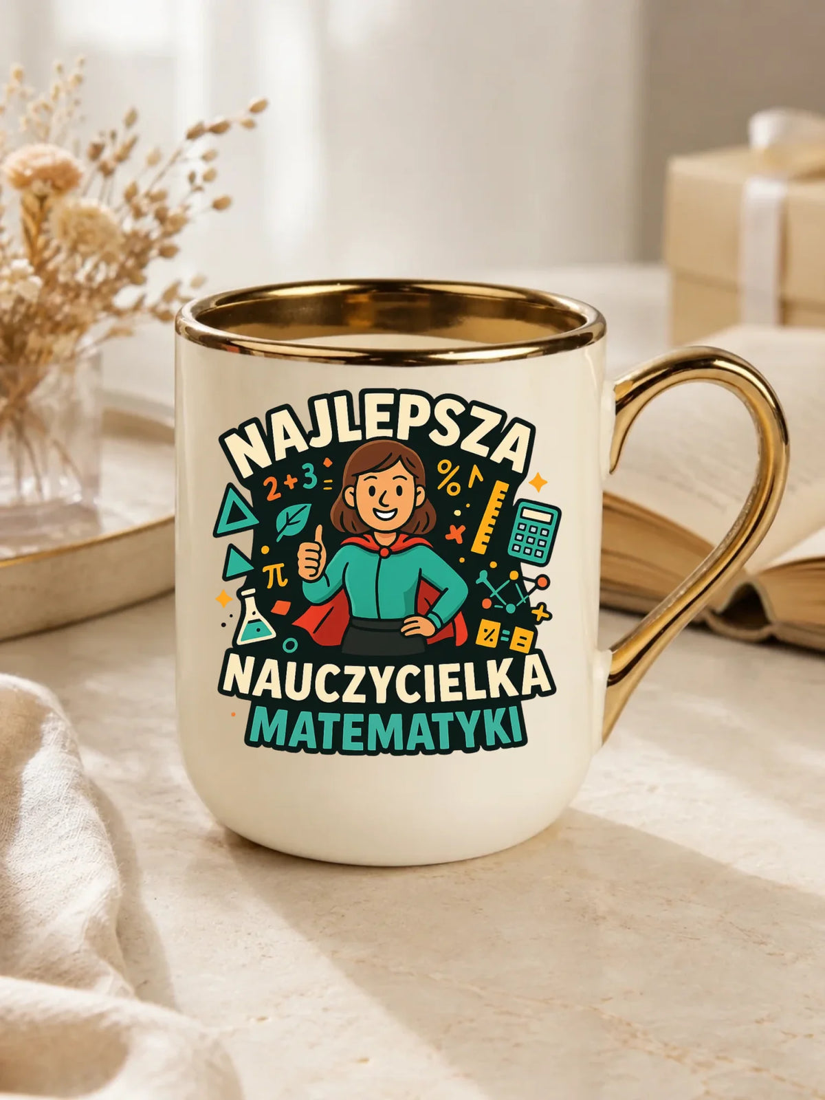 Najlepsza nauczycielka matematyki | Kubek elegant prezent nauczyciel N46