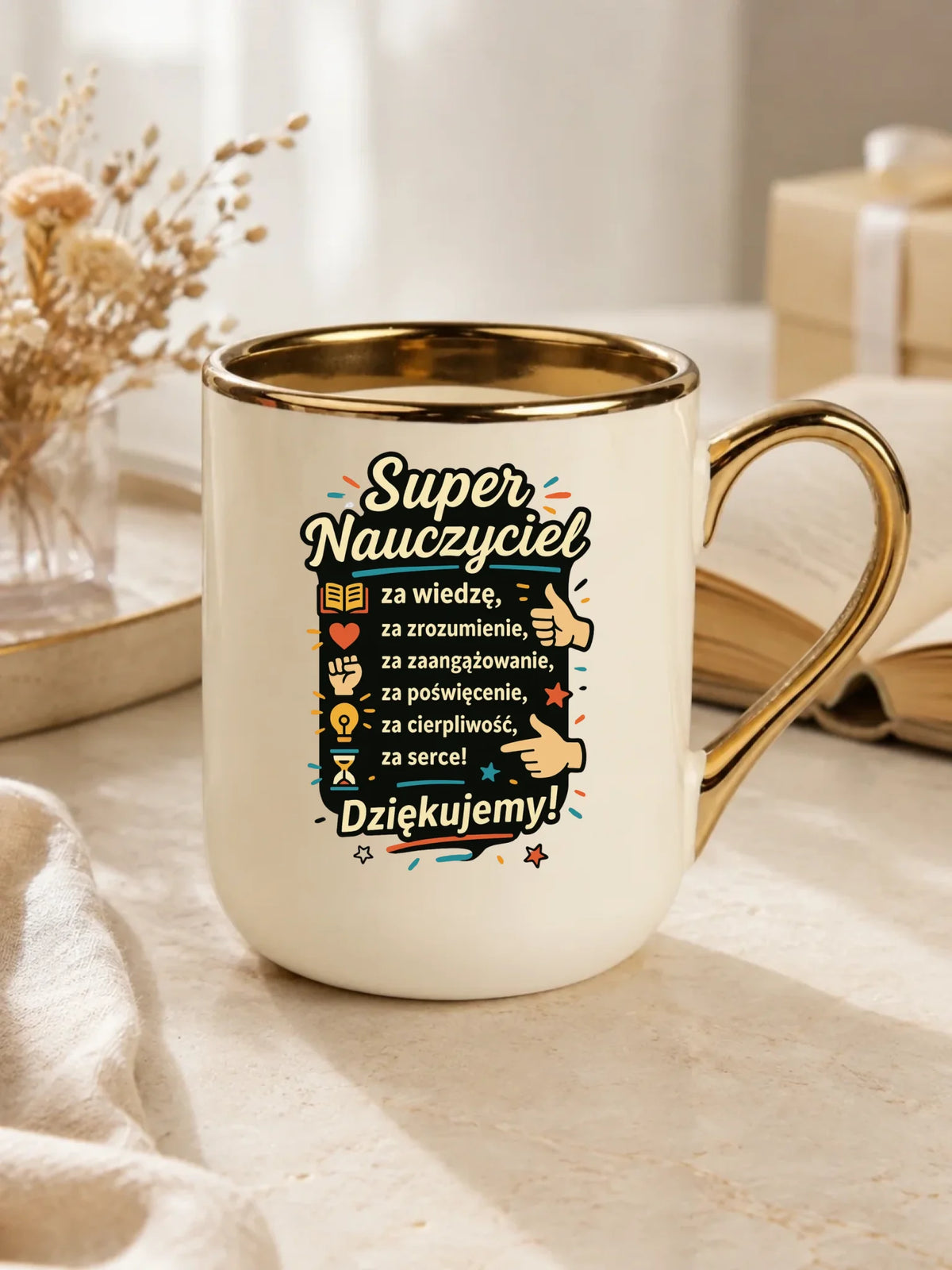 Super Nauczyciel Podziękowanie | Kubek elegant prezent na Zakończenie Roku Szkolnego N32