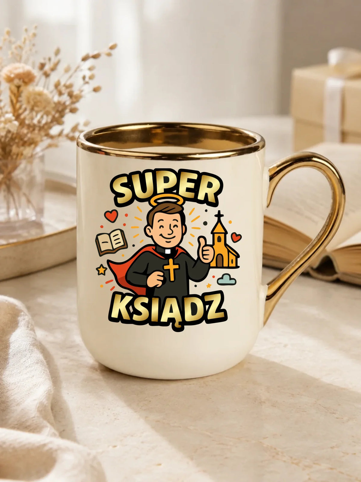 Super ksiądz | Kubek elegant prezent dla księdza N37