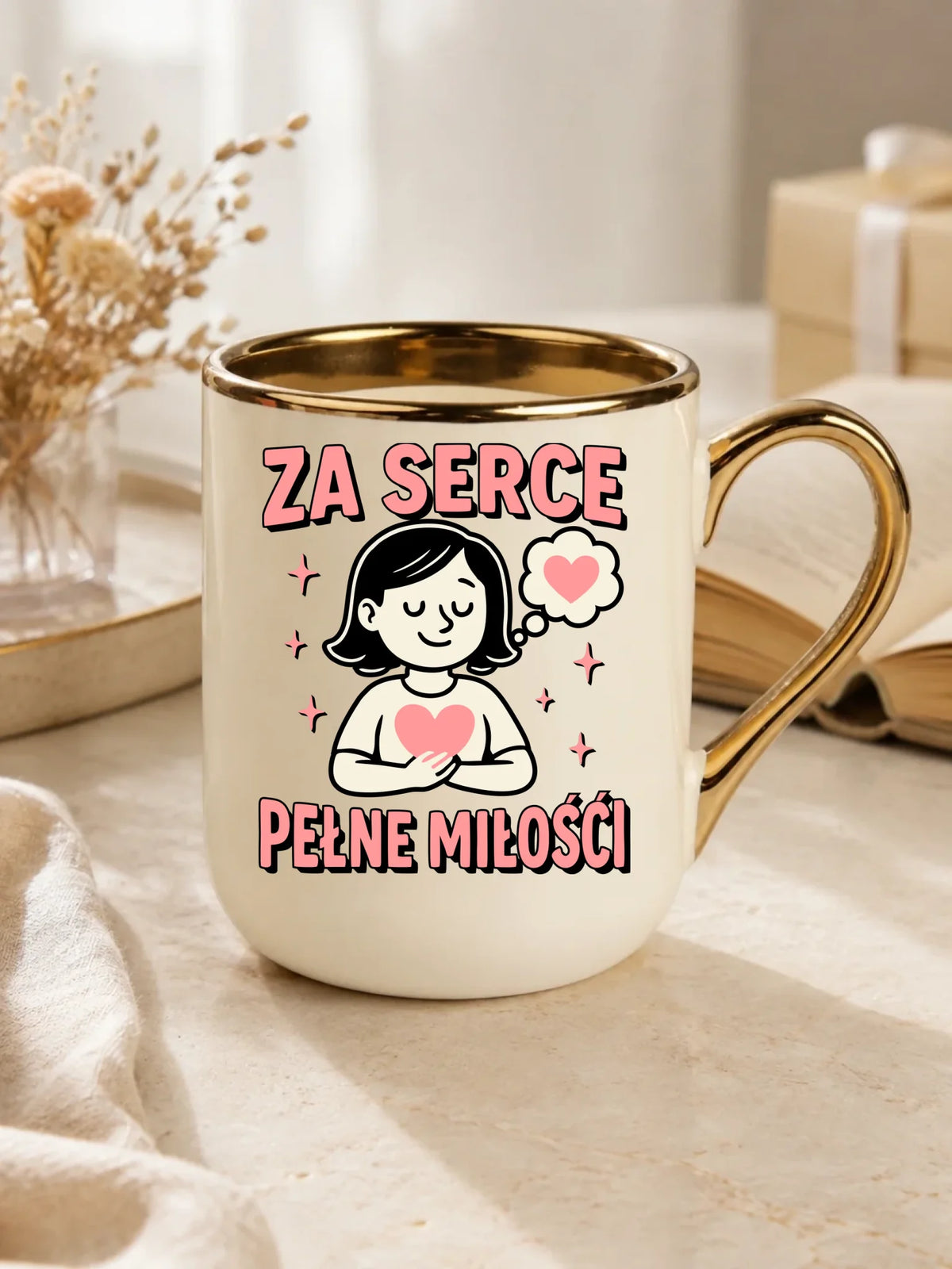Za serce pełne miłości | Kubek elegant dla nauczycielki na prezent N17