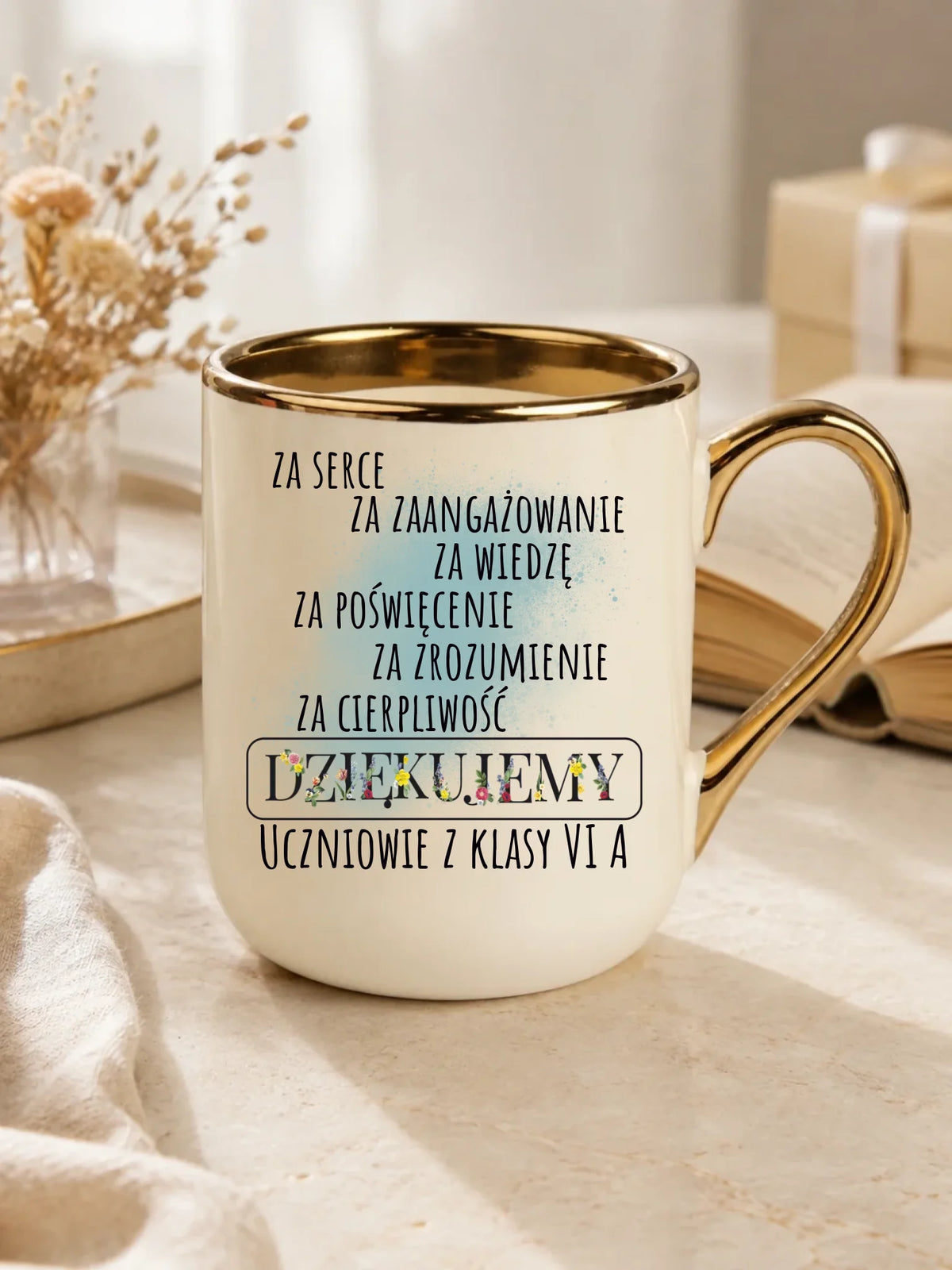 Podziękowanie dla nauczyciela od klasy na prezent | Kubek elegant N06