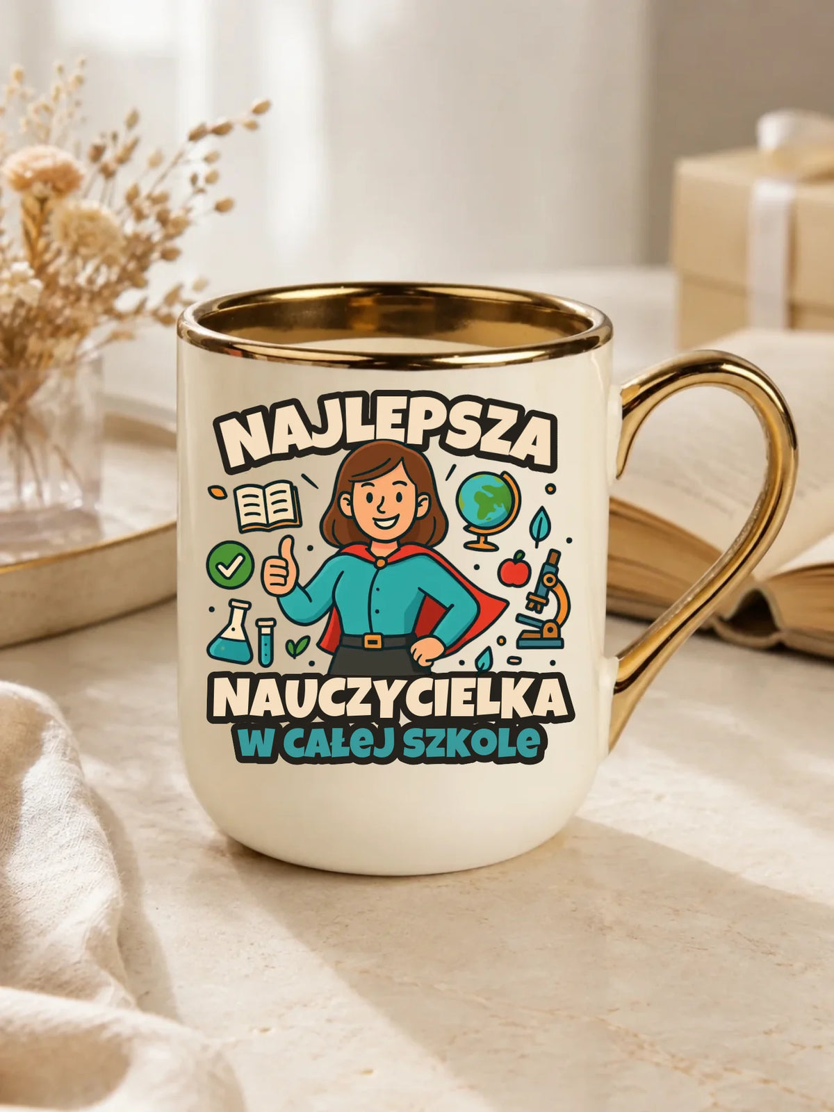 Najlepsza nauczycielka w całej szkole | Kubek elegant prezent nauczyciel N45