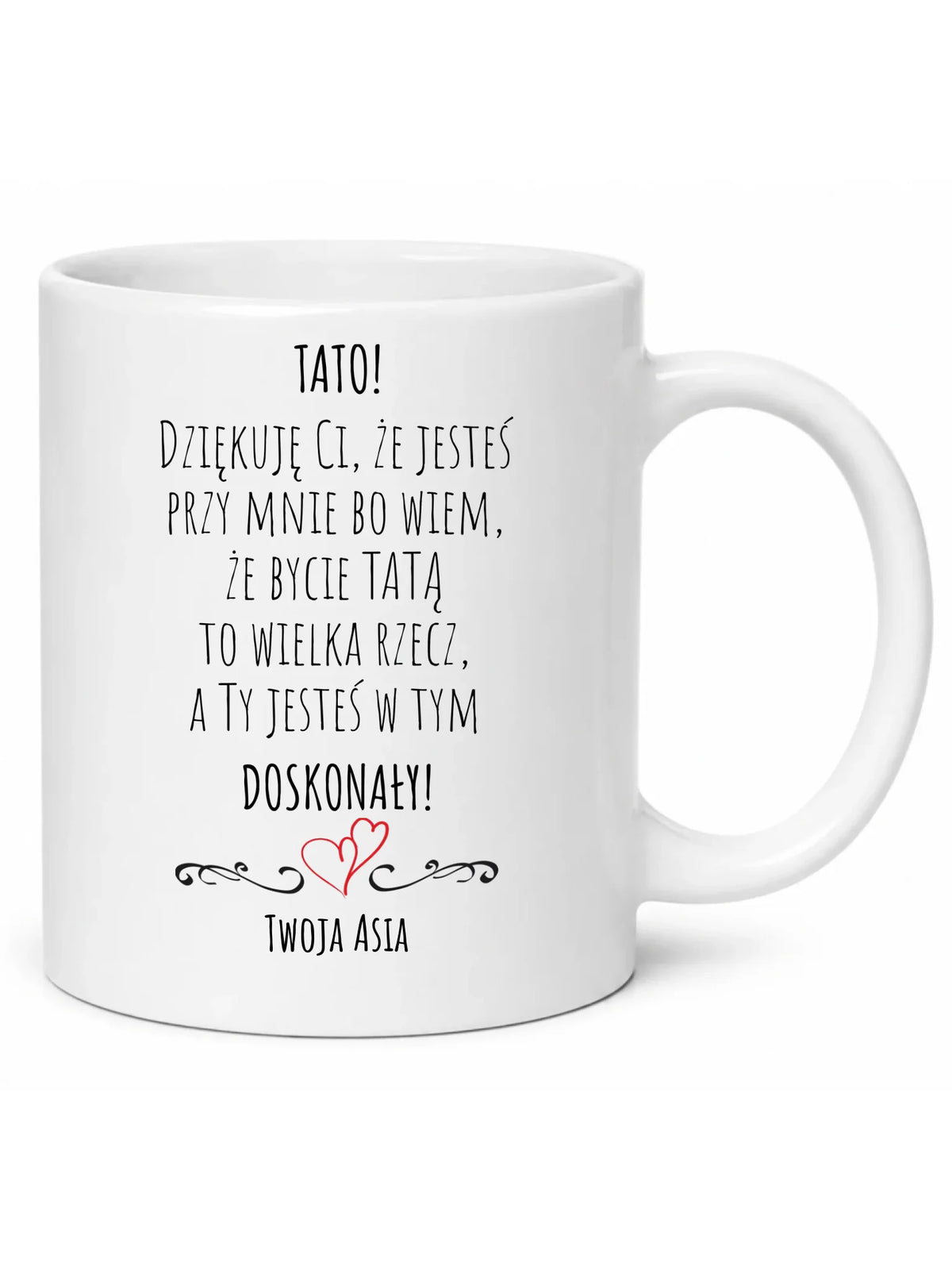Kubek dla taty z podziękowaniem - Tato jesteś doskonały - personalizowany DT19