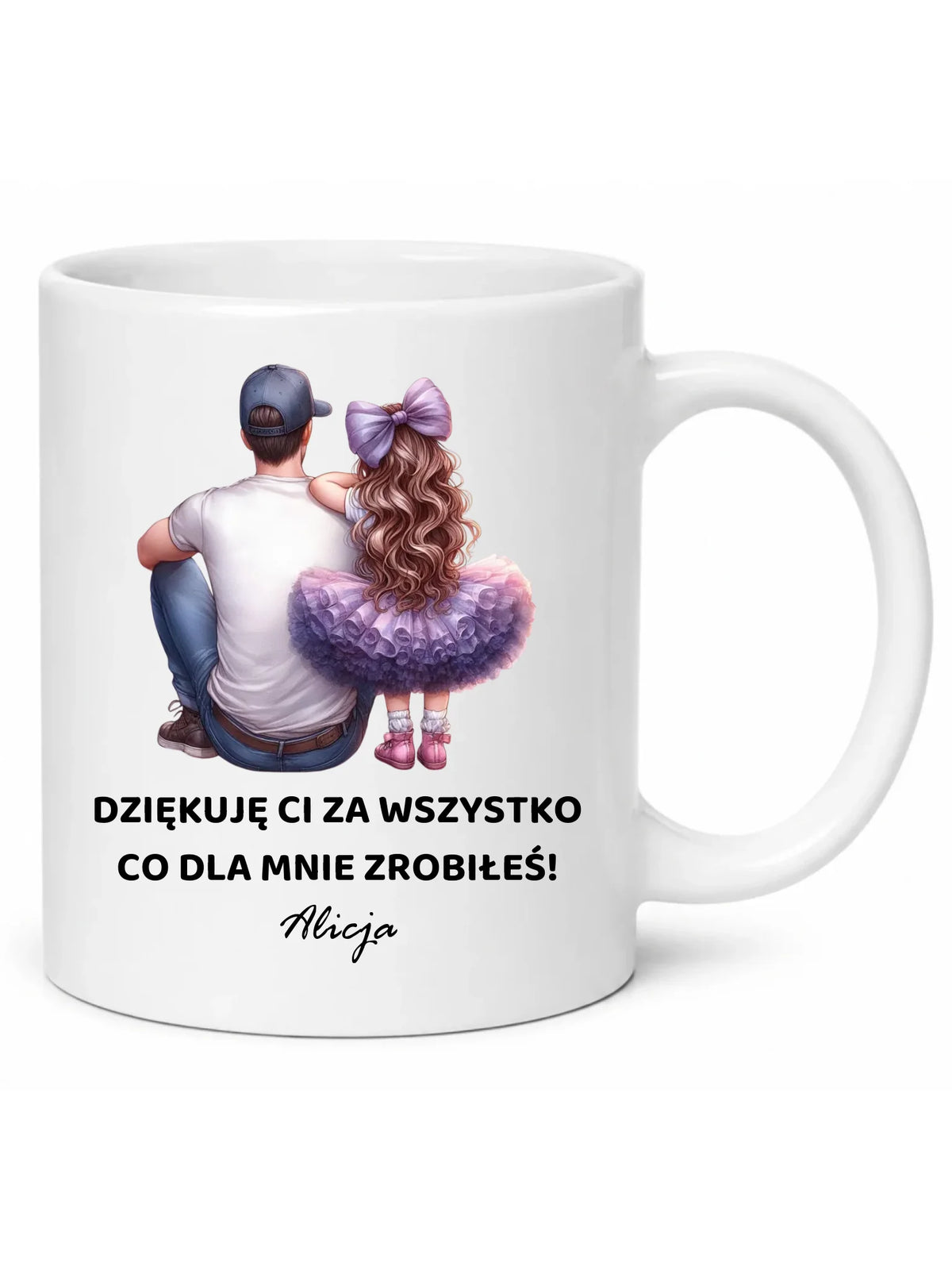 Kubek dla taty od córki - Dziękuję Ci Tato - personalizowany DT14