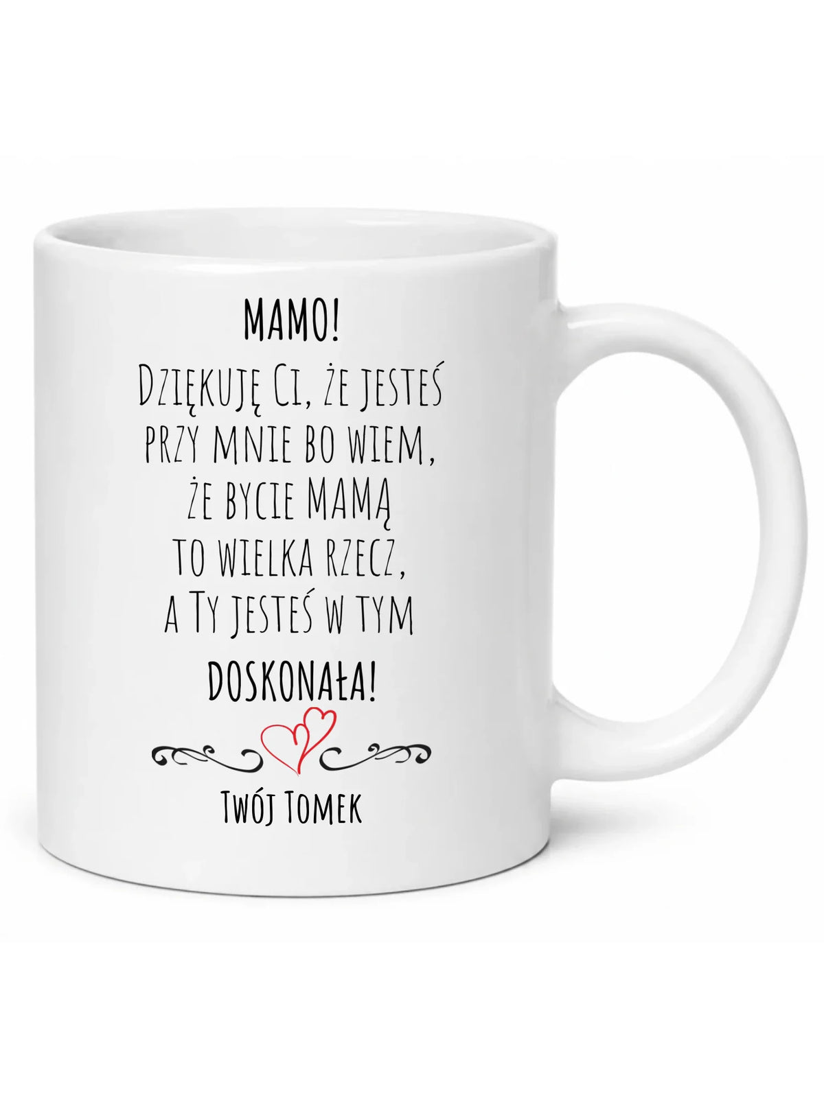 Kubek dla mamy z podziękowaniem - Mamo jesteś doskonała - personalizowany DM10