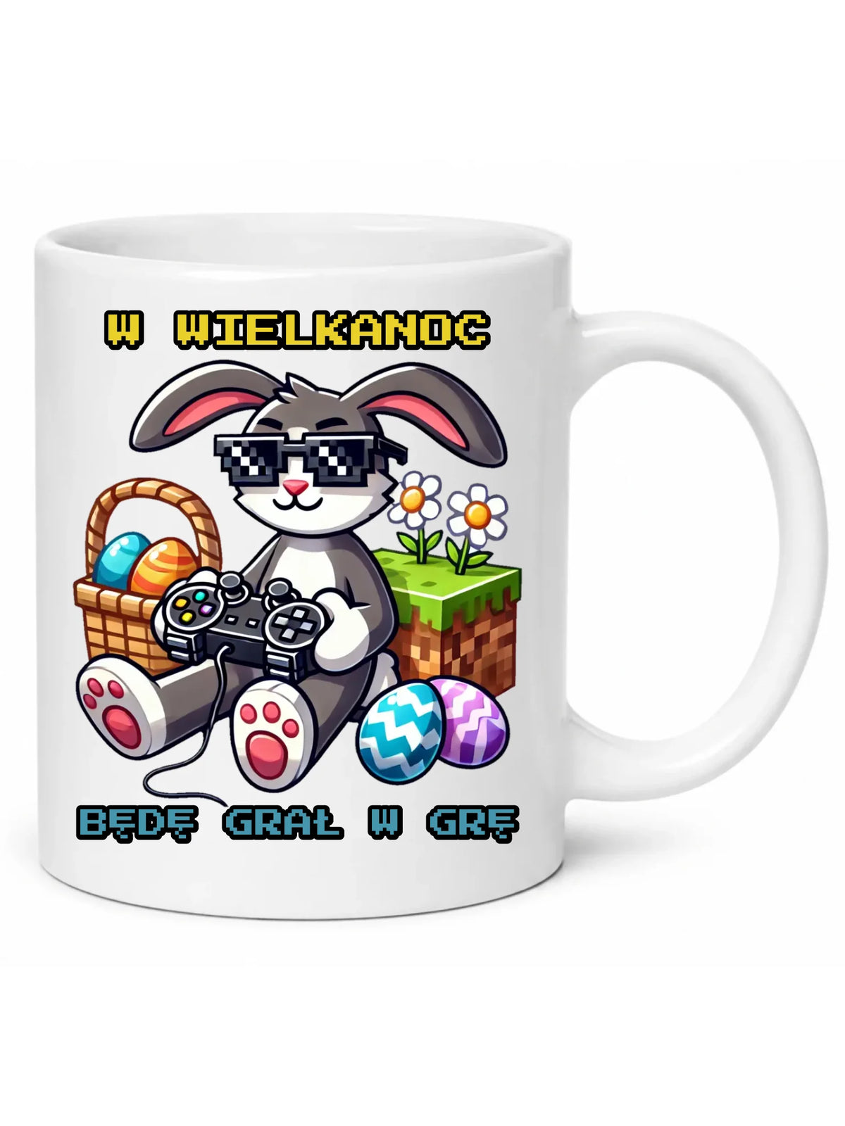 Kubek Wielkanocny - Zajączek w stylu Minecraft Gamer WN22