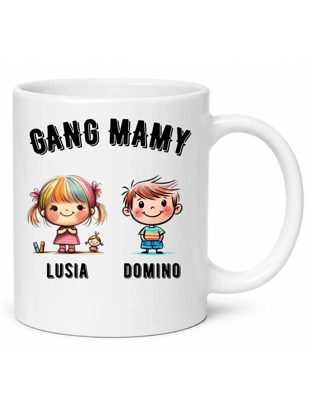 Kubek dla mamy z imionami dzieci - Gang mamy - personalizowany DM09