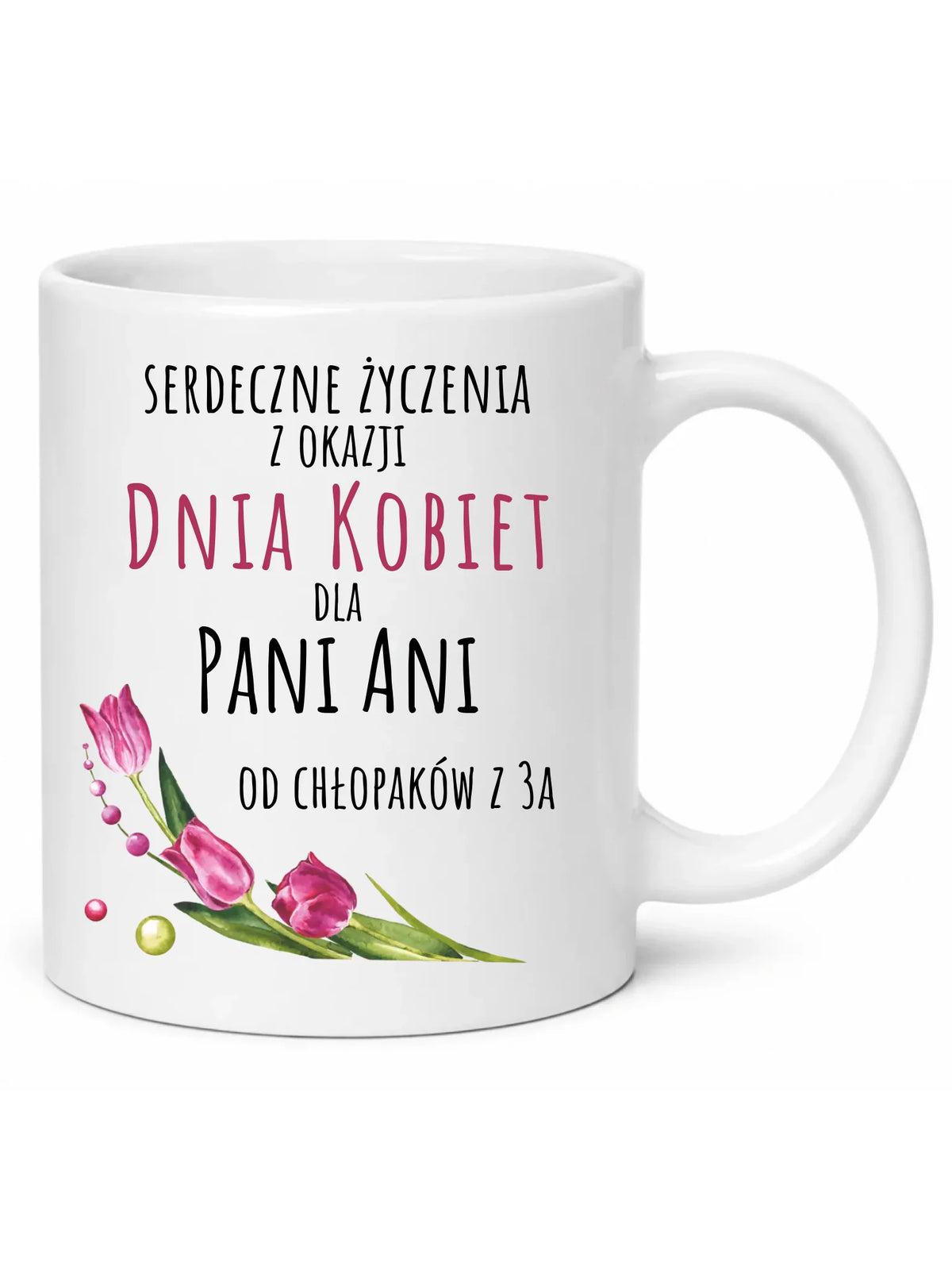 Kubek na Dzień Kobiet - Serdeczne życzenia - personalizowany DK01