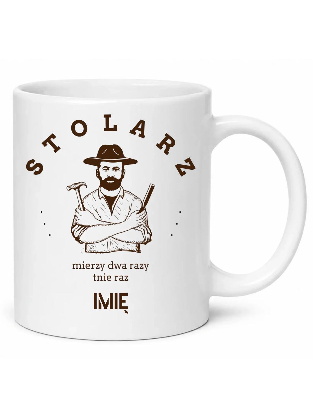 Kubek dla stolarza - Mierzy dwa razy tnie raz - personalizowany ZS02