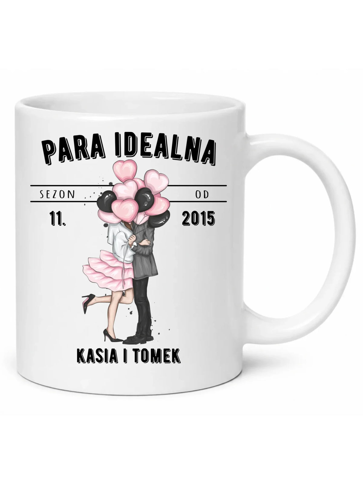 Kubek dla par na rocznicę - Para idealna - personalizowany W11