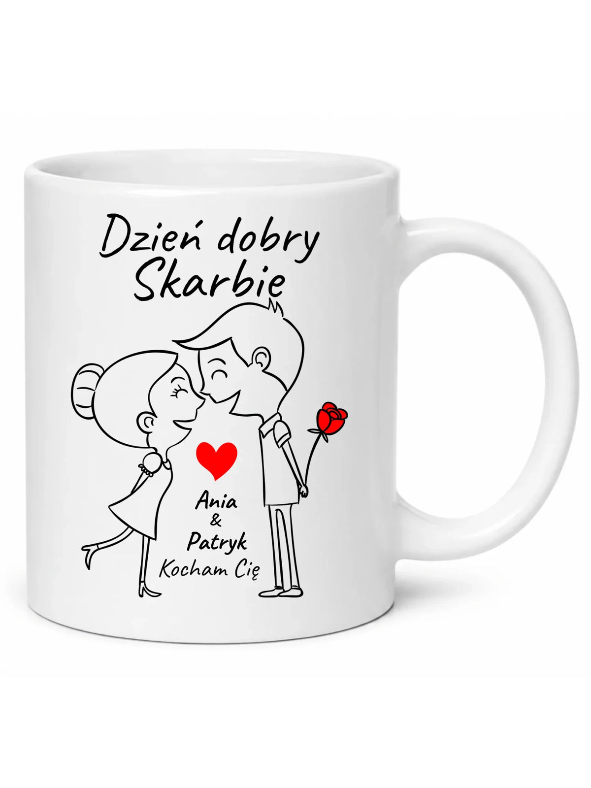 Kubek dla par - Dzień dobry Skarbie - personalizowany W15