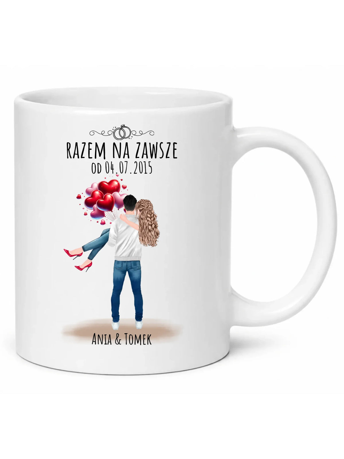 Kubek dla par na rocznicę - Razem na zawsze - personalizowany W14