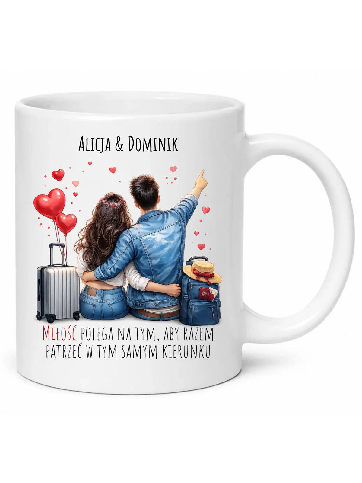 Kubek dla par - Para w podróży miłość - personalizowany W12