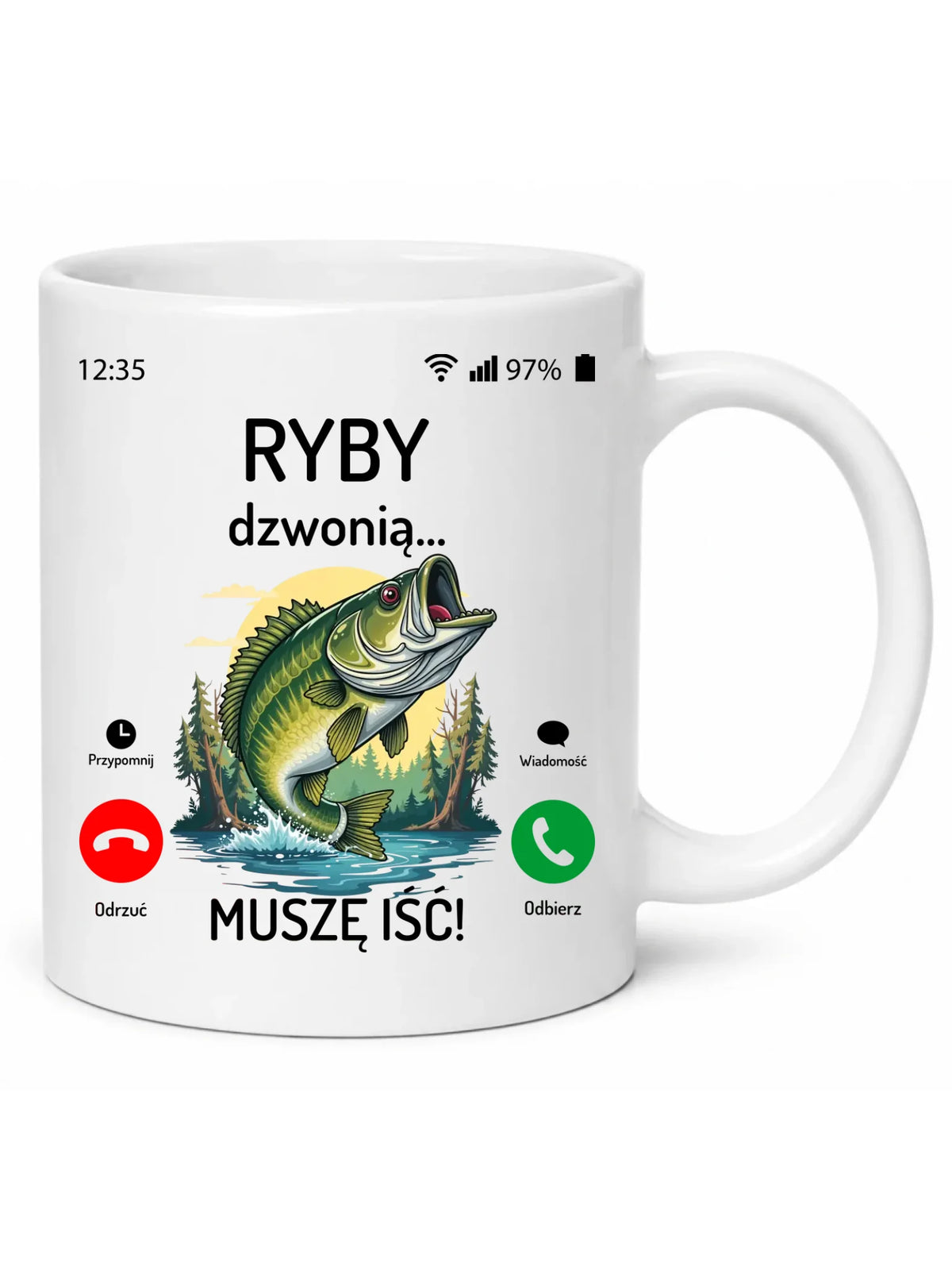 Kubek dla dziadka wędkarza - Ryby dzwonią muszę iść D37