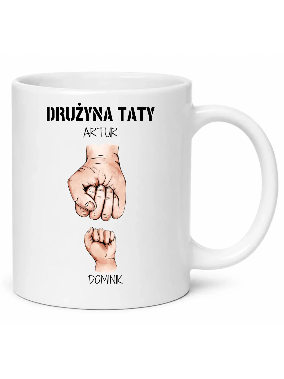 Kubek dla taty - Drużyna taty 1-6 imion dzieci - personalizowany DT01