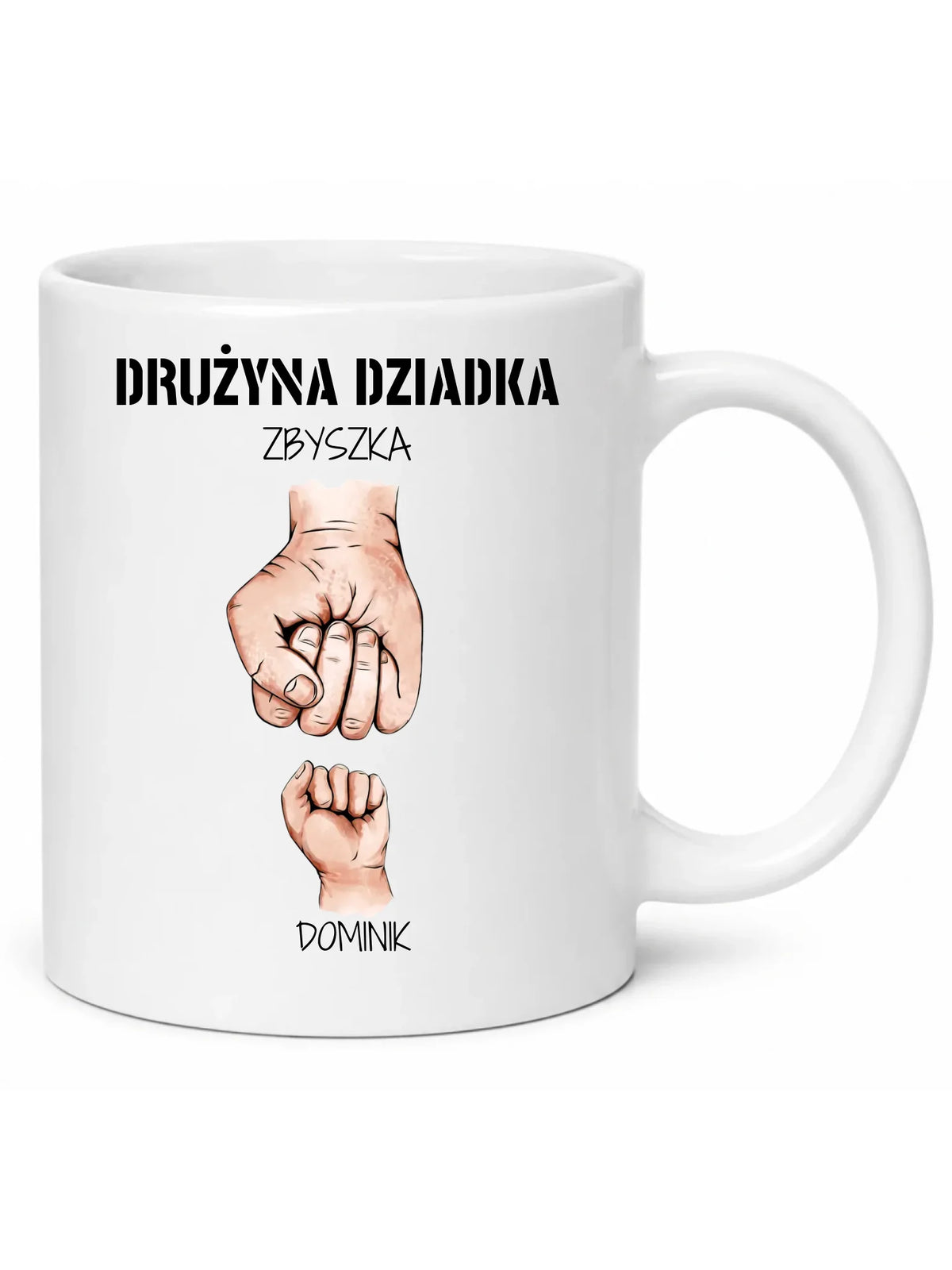 Kubek dla dziadka - Drużyna dziadka 1-6 imion wnuków - personalizowany D07