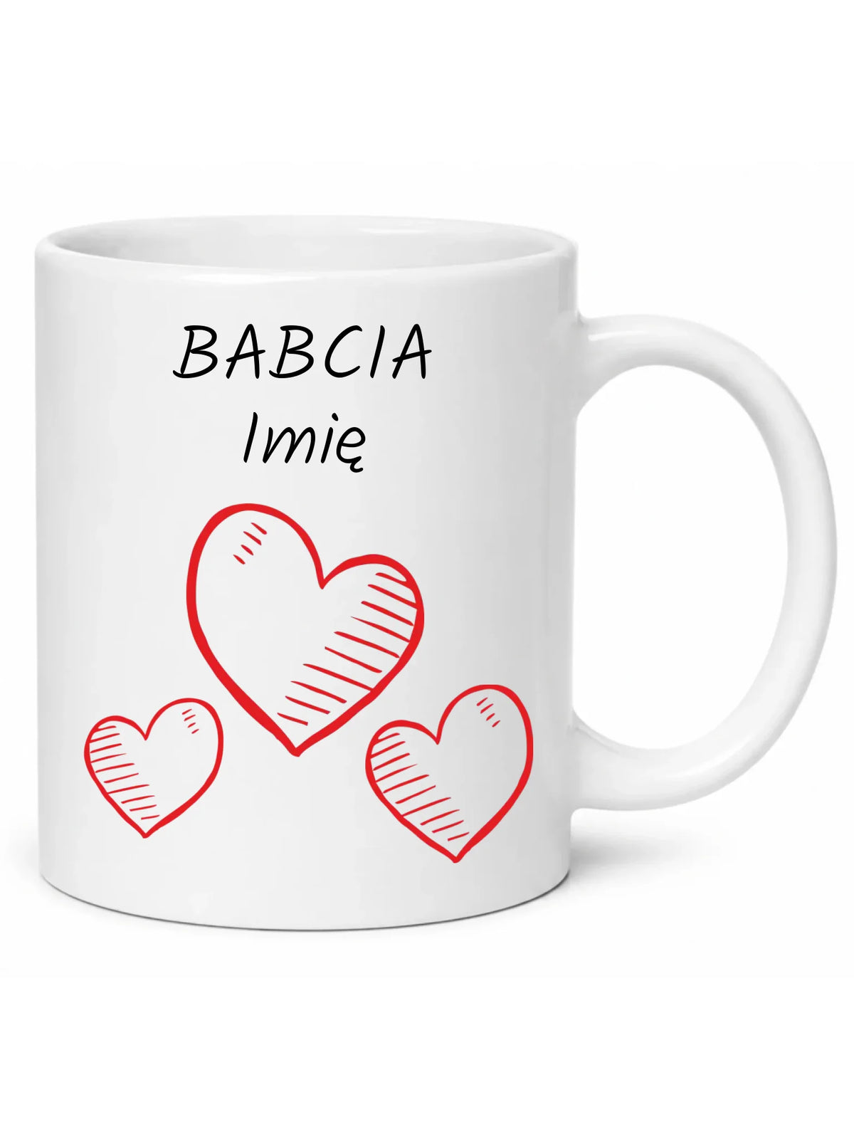 Kubek dla babci - Serca - personalizowany B01