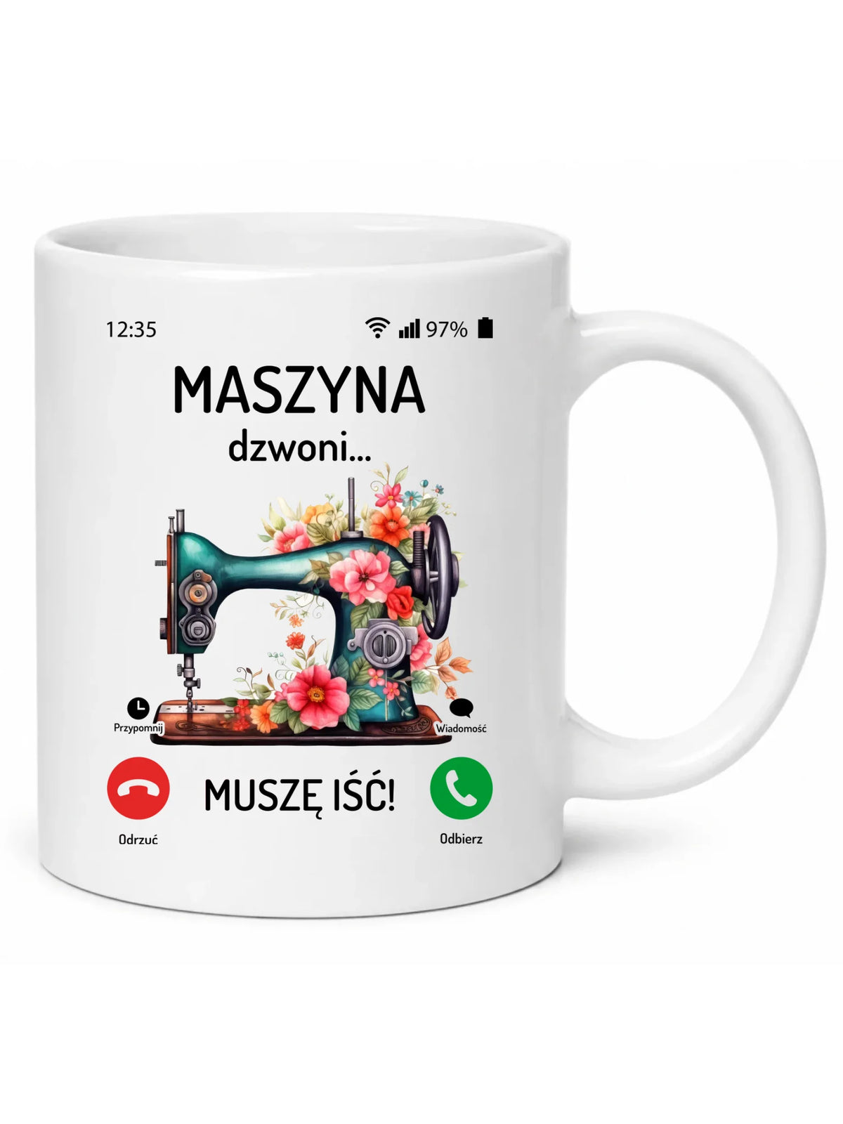Kubek szyciowy dla krawcowej – Maszyna dzwoni muszę iść HS05