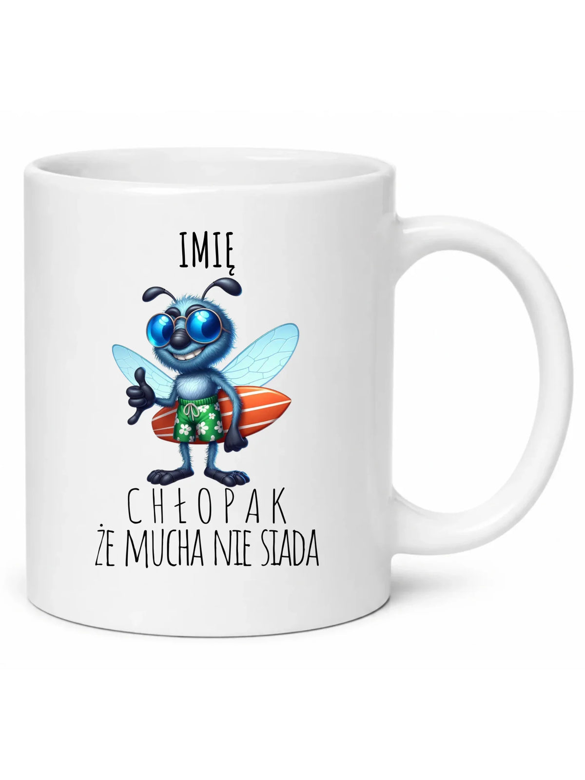 Kubek - prezent dla chłopaka - Mucha nie siada essa - personalizowany DCH29