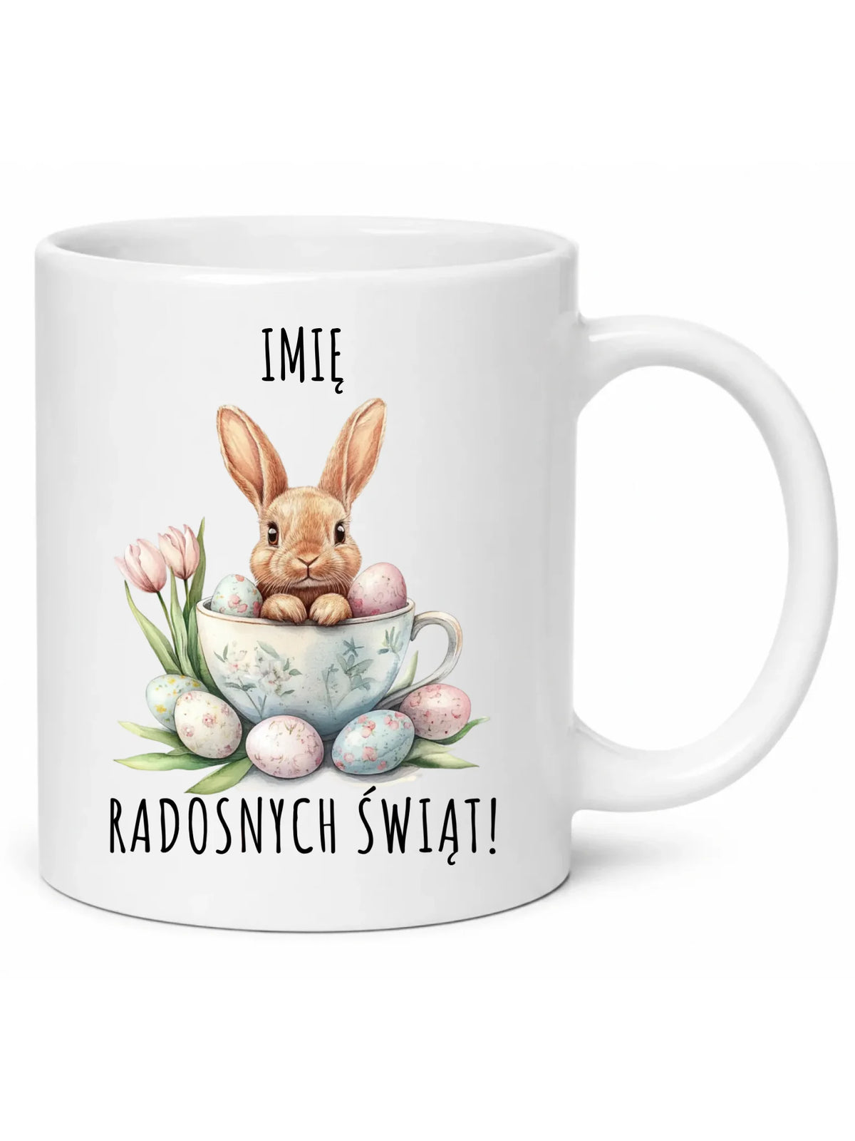Kubek na Wielkanoc - Zajączek radosnych świąt - personalizowany WN01