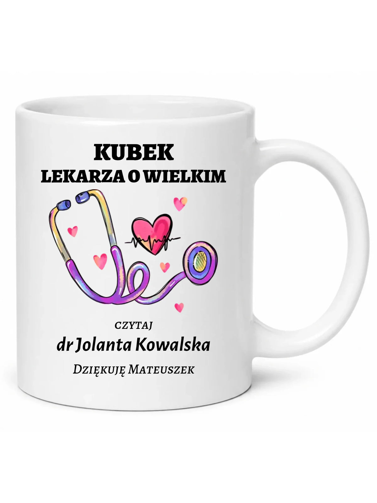 Kubek dla lekarza o wielkim sercu - Podziękowanie - personalizowany ZL03