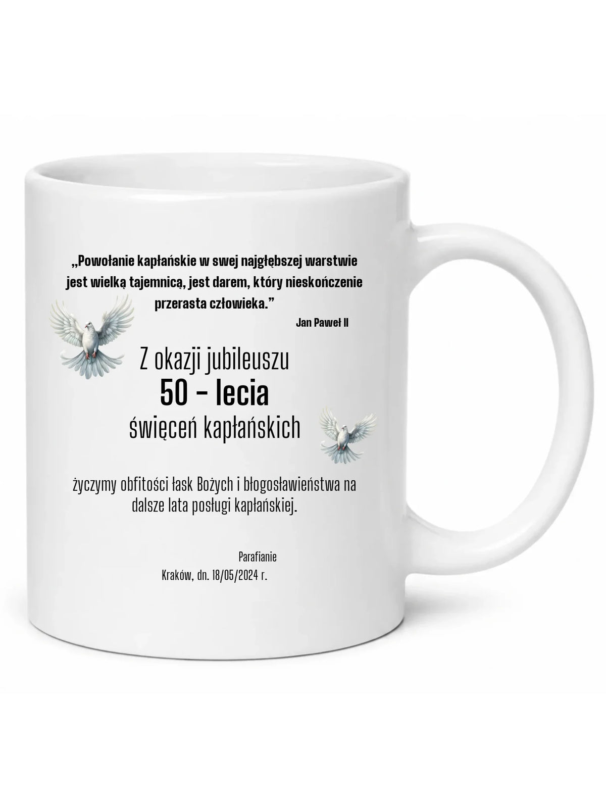 Kubek - Prezent dla księdza na jubileusz kapłaństwa - personalizowany DU04