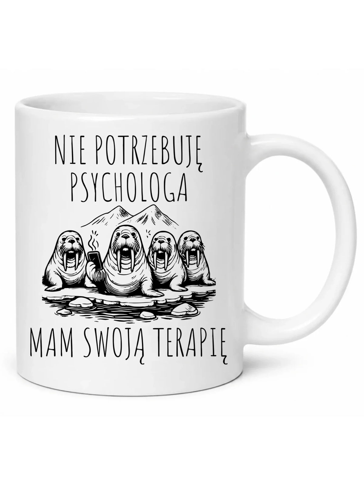 Kubek - prezent dla morsa - Nie potrzebuję psychologa HM14
