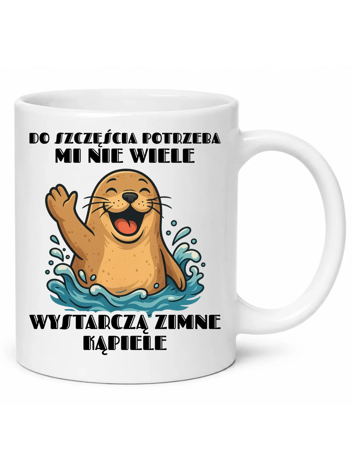 Kubek - prezent dla morsa - Do szczęścia potrzeba mi nie wiele HM06