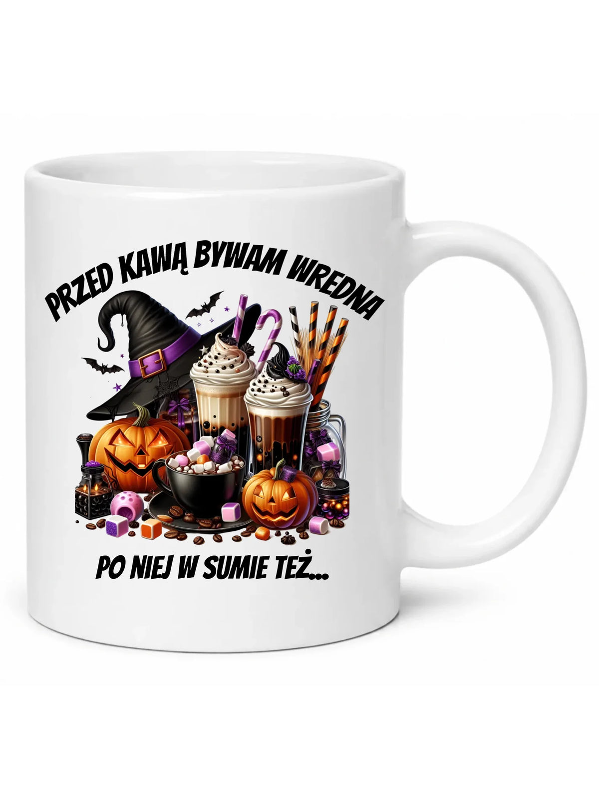 Kubek Halloween – Przed kawą bywam wredna, po niej w sumie też HL30