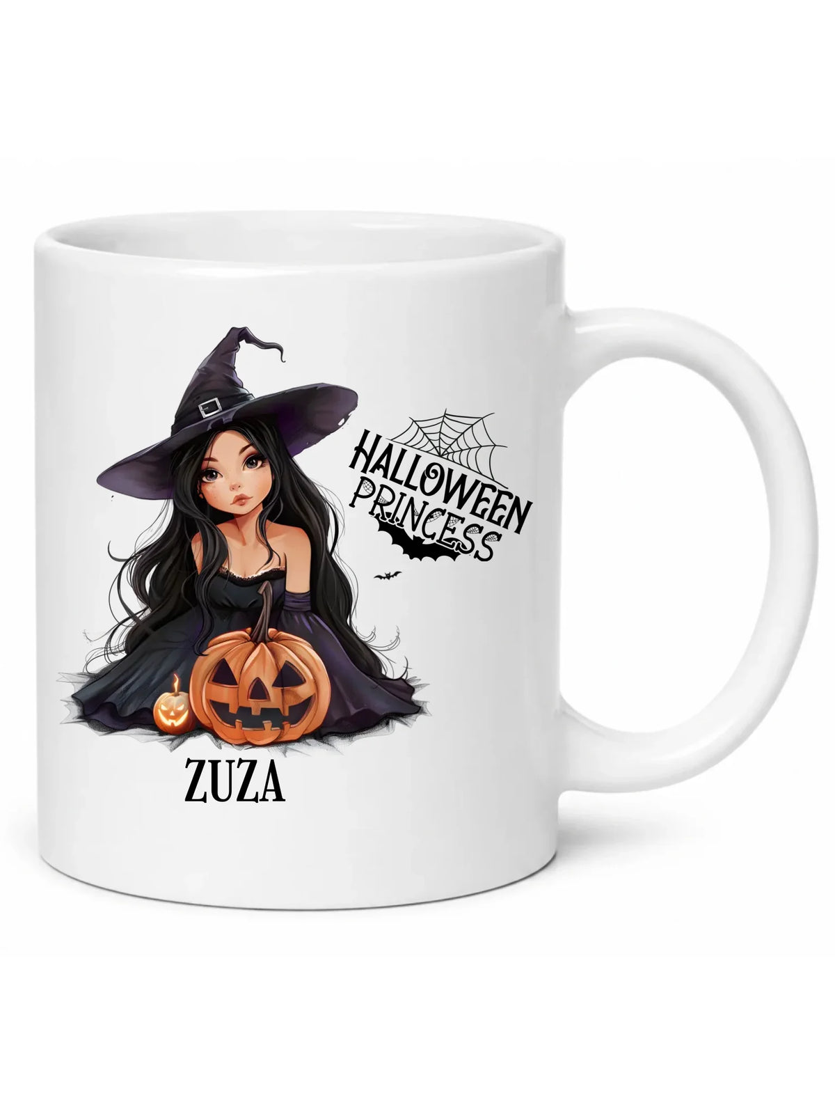 Kubek halloweenowy - Czarownica z dynią - personalizowany HL10