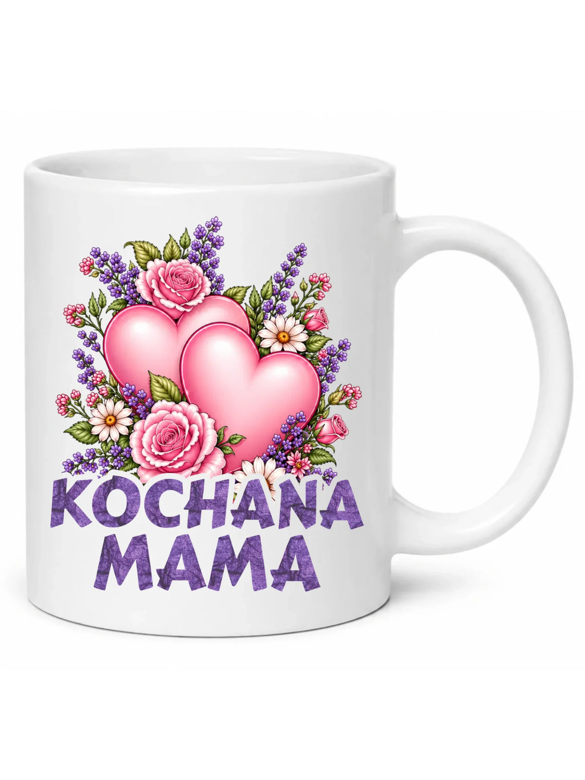 Kubek dla mamy - Kochana Mama bukiet z sercem DM46