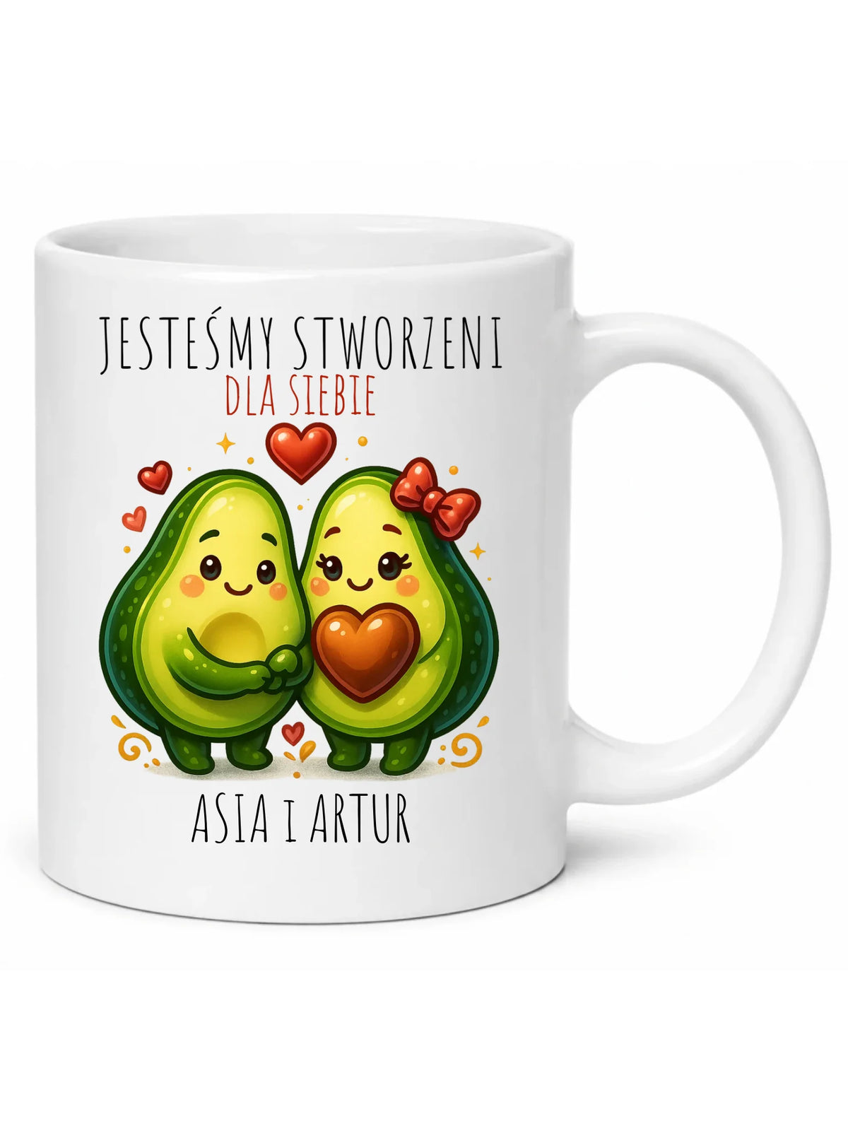 Kubek dla par - Awokado Stworzeni dla siebie - personalizowany W91