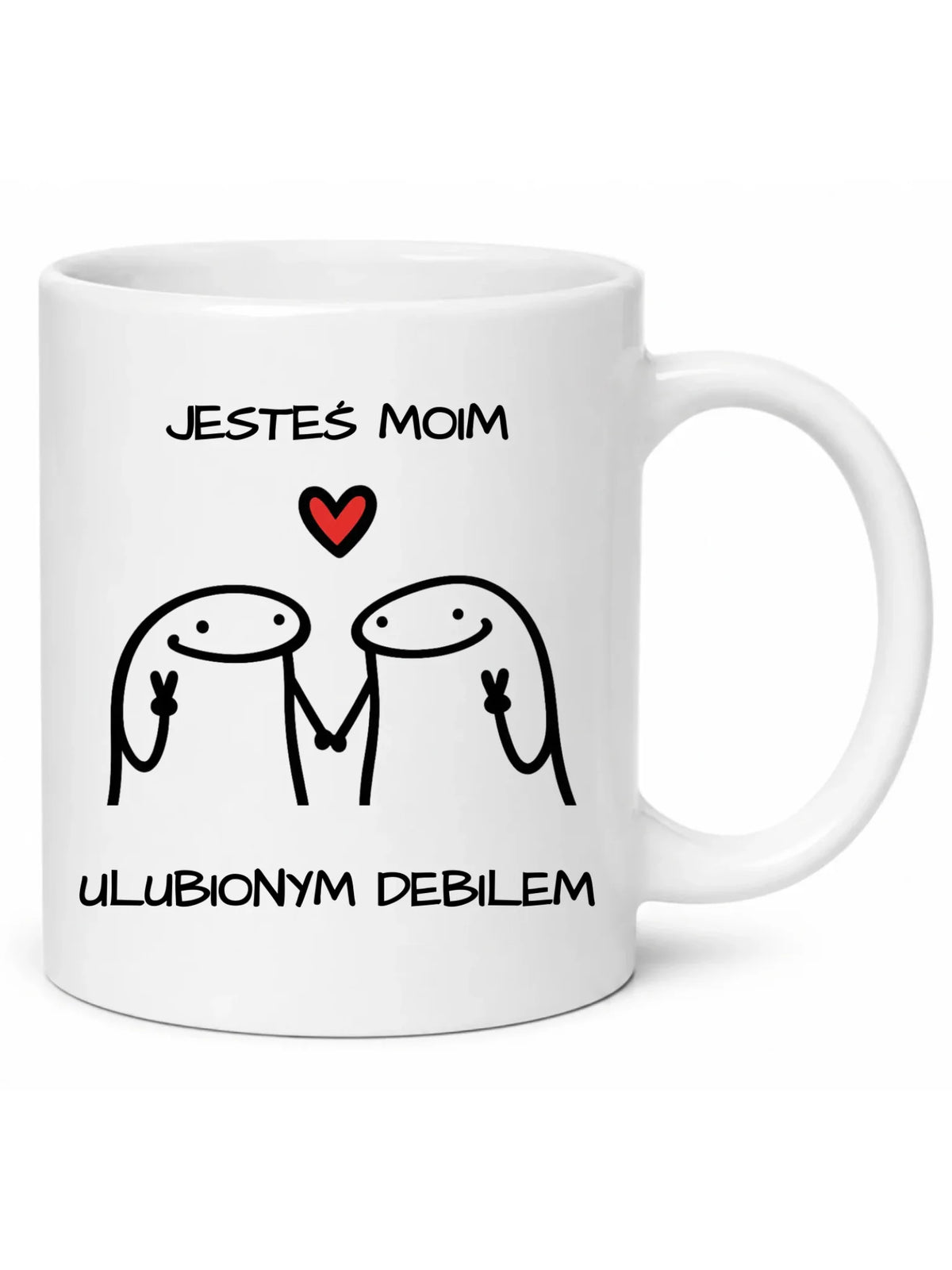 Kubek dla par - Jesteś moim ulubionym debilem W78