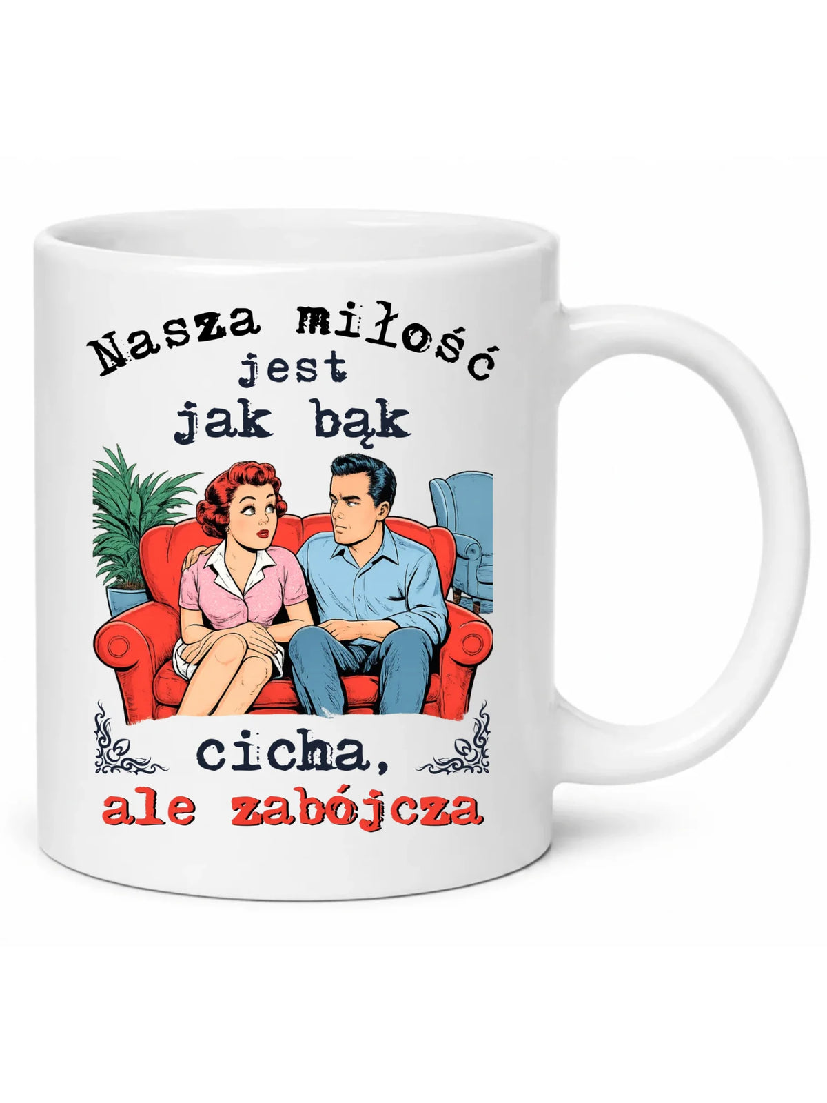 Kubek dla par - Nasza miłość jest jak bąk W70