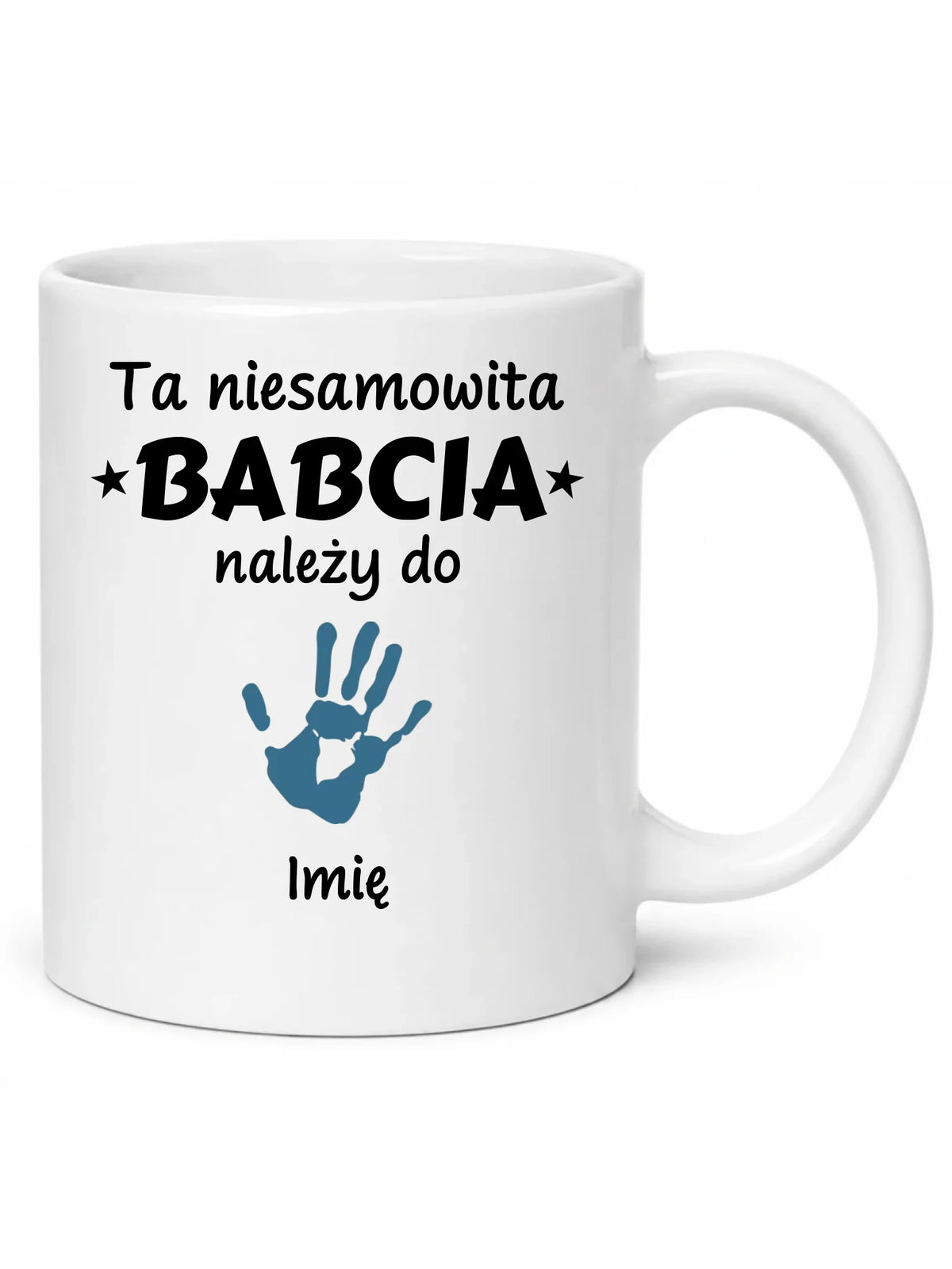 Kubek dla babci – Babcia należy do wnuków 1–6 imion – personalizowany B33
