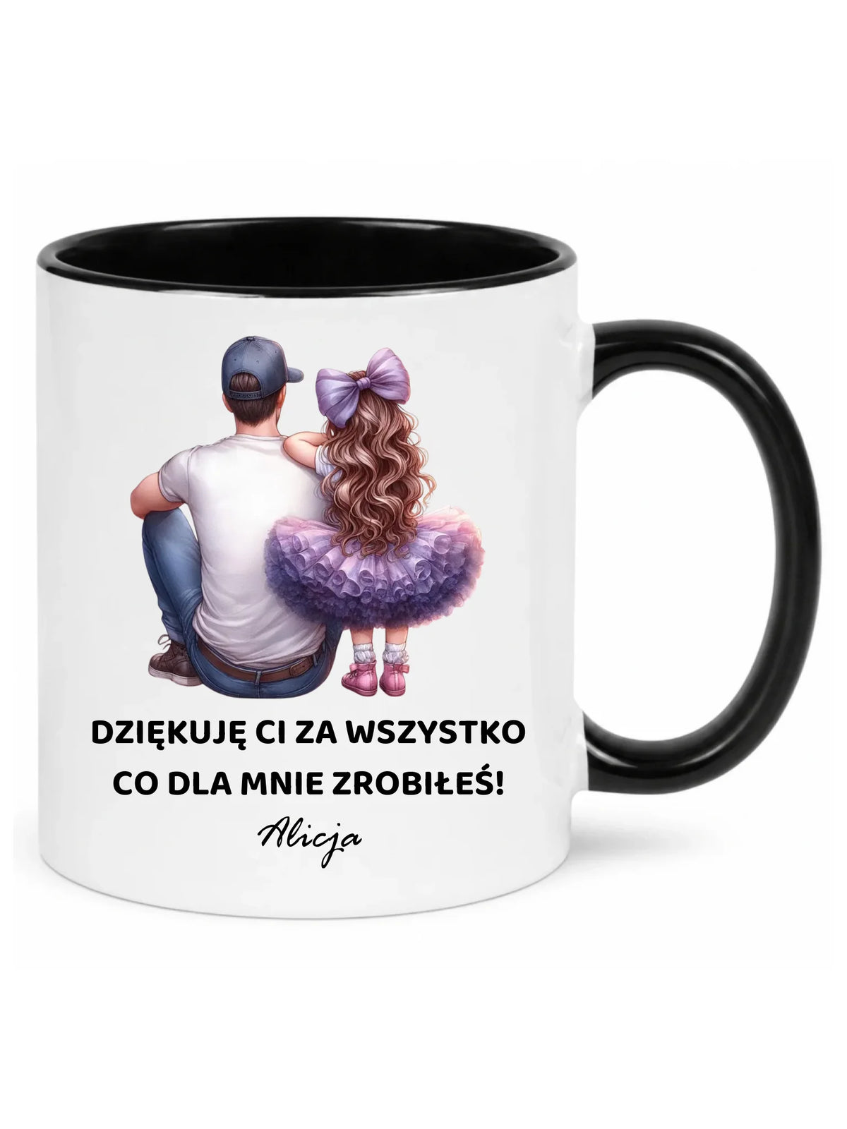 Kubek dla taty od córki - Dziękuję Ci Tato - personalizowany DT14