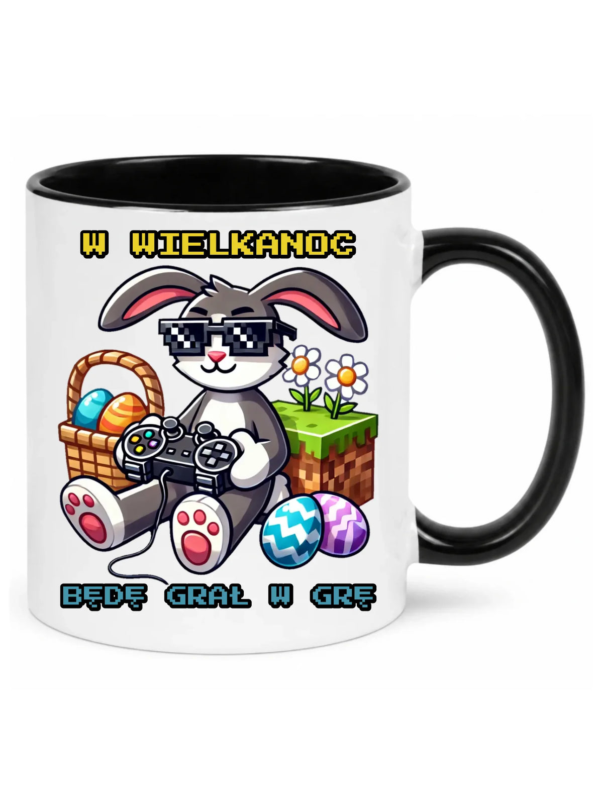 Kubek Wielkanocny - Zajączek w stylu Minecraft Gamer WN22