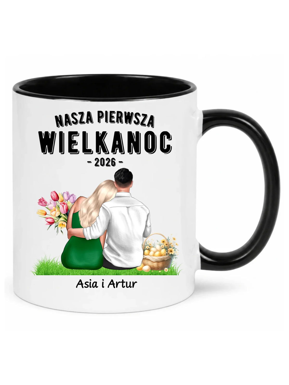 Kubek wielkanocny dla par - Nasza pierwsza Wielkanoc - personalizowany WN16